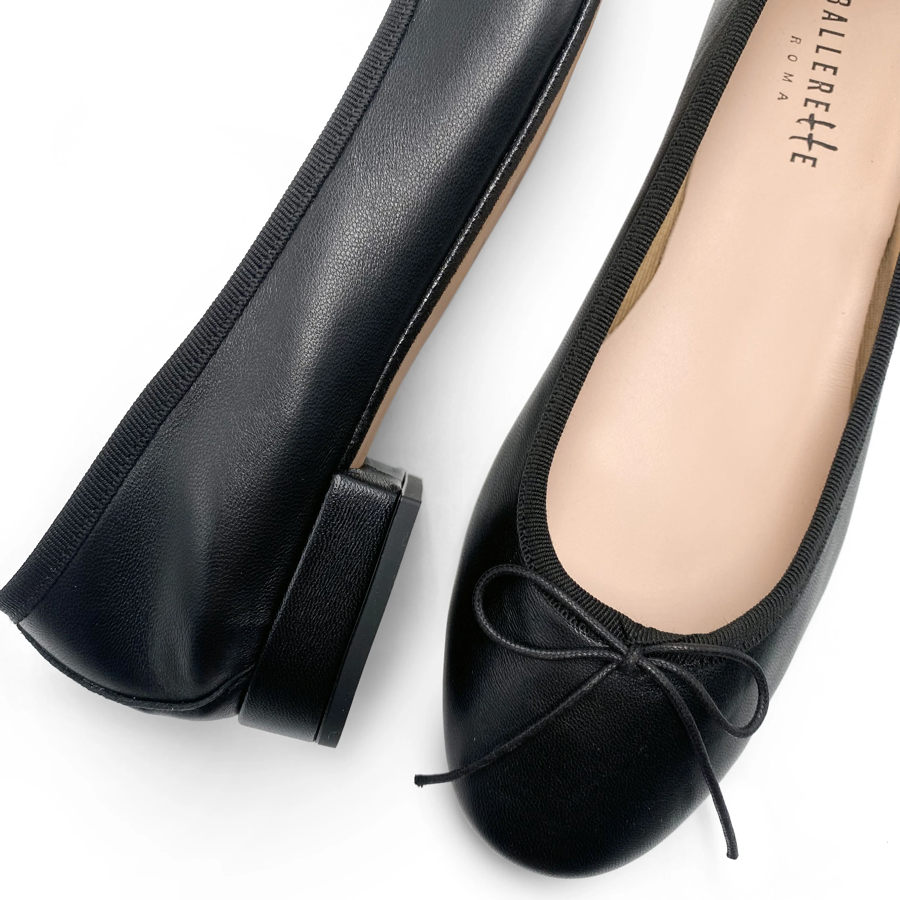 Ballerine nere con tacco in pelle - Image 2