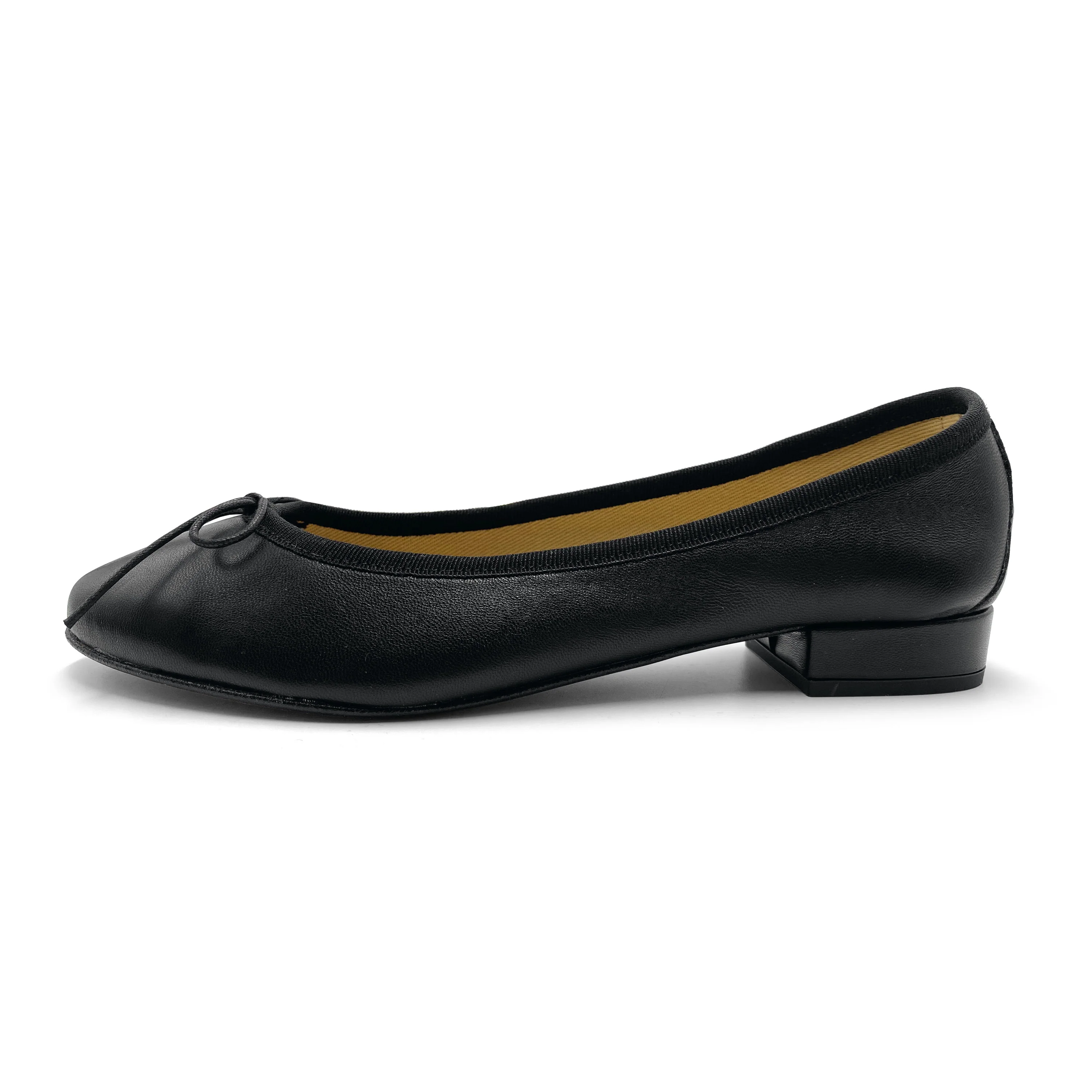 Ballerine nere con tacco in pelle - Image 3