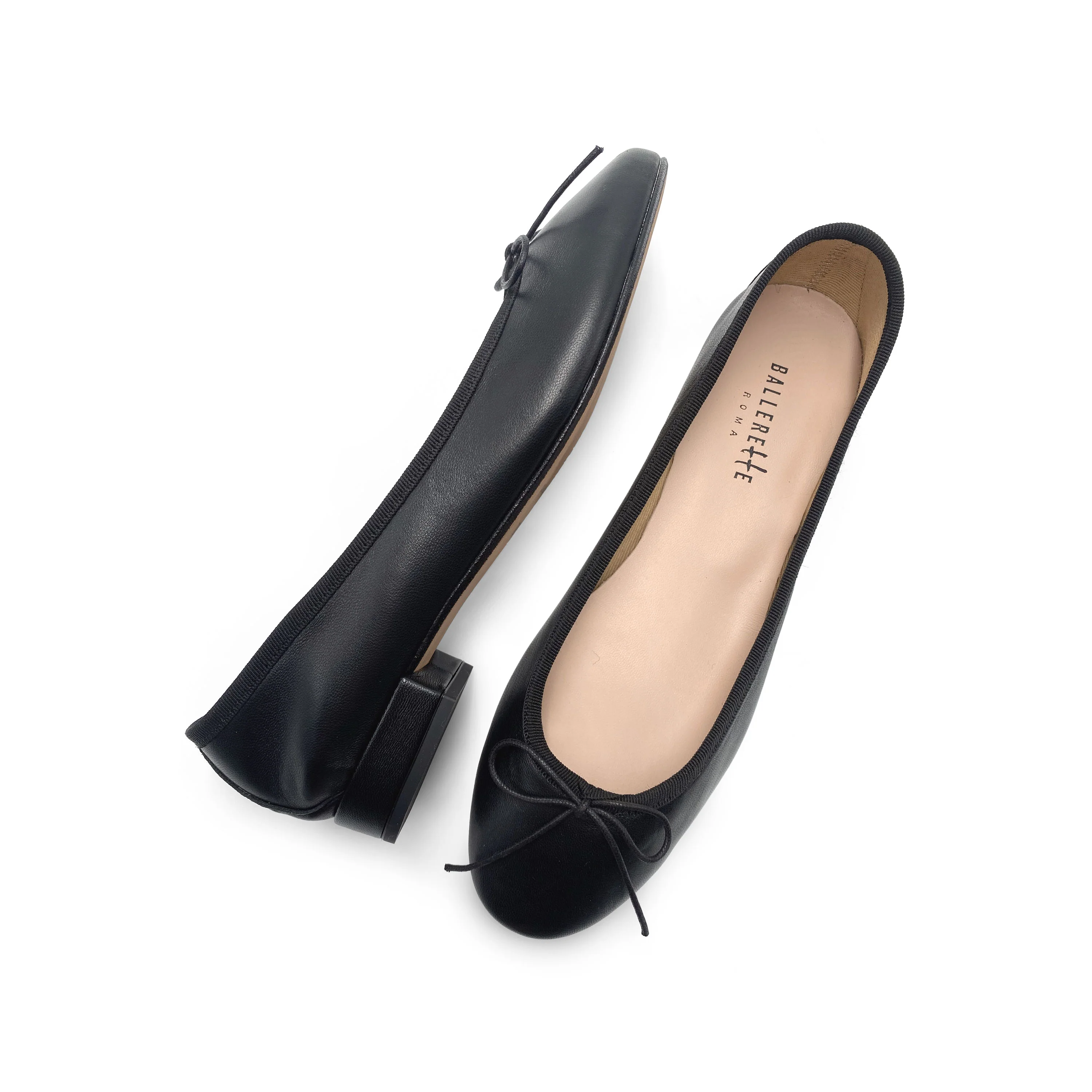 Ballerine nere con tacco in pelle - Image 4