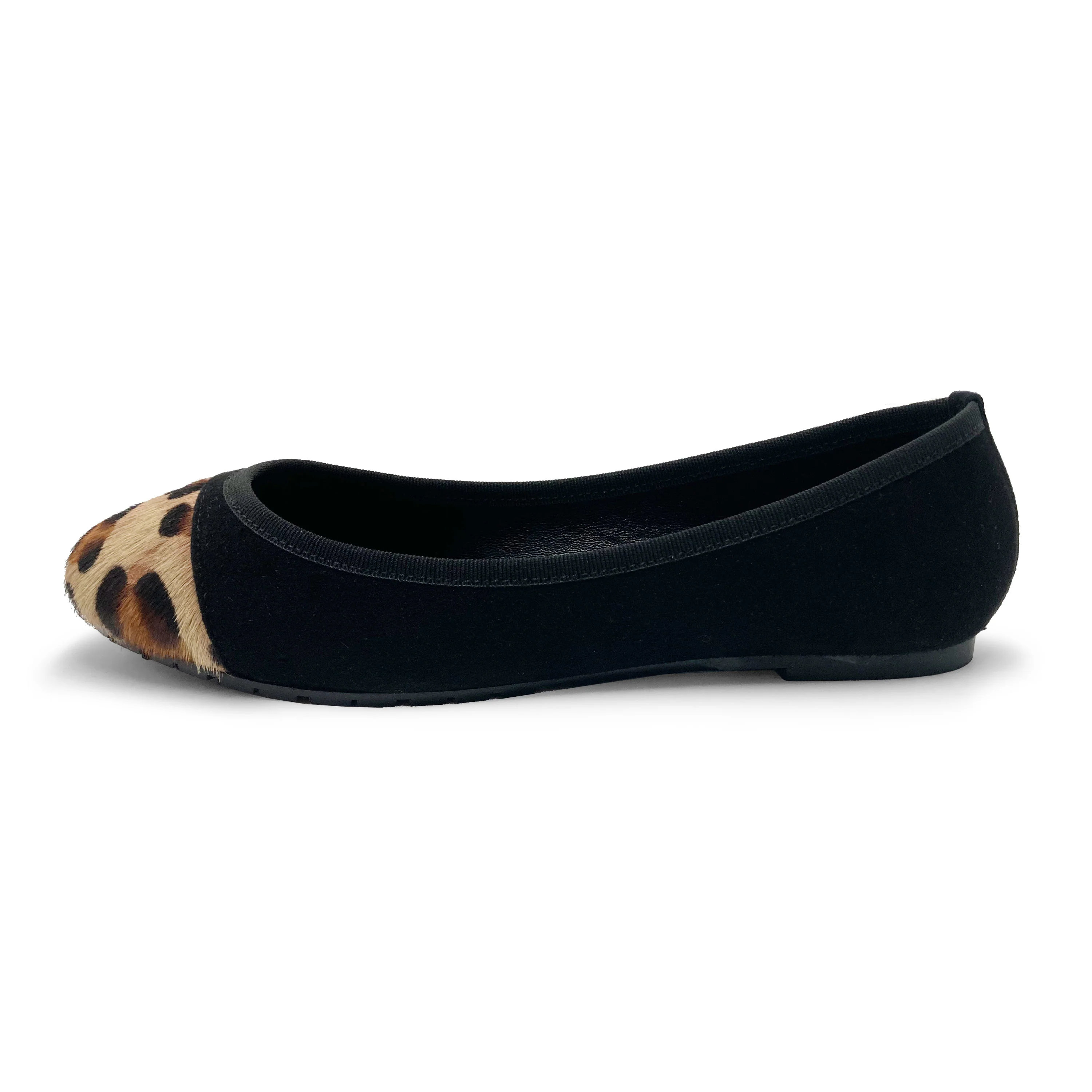 Ballerine nere in camoscio con punta animalier - Image 3