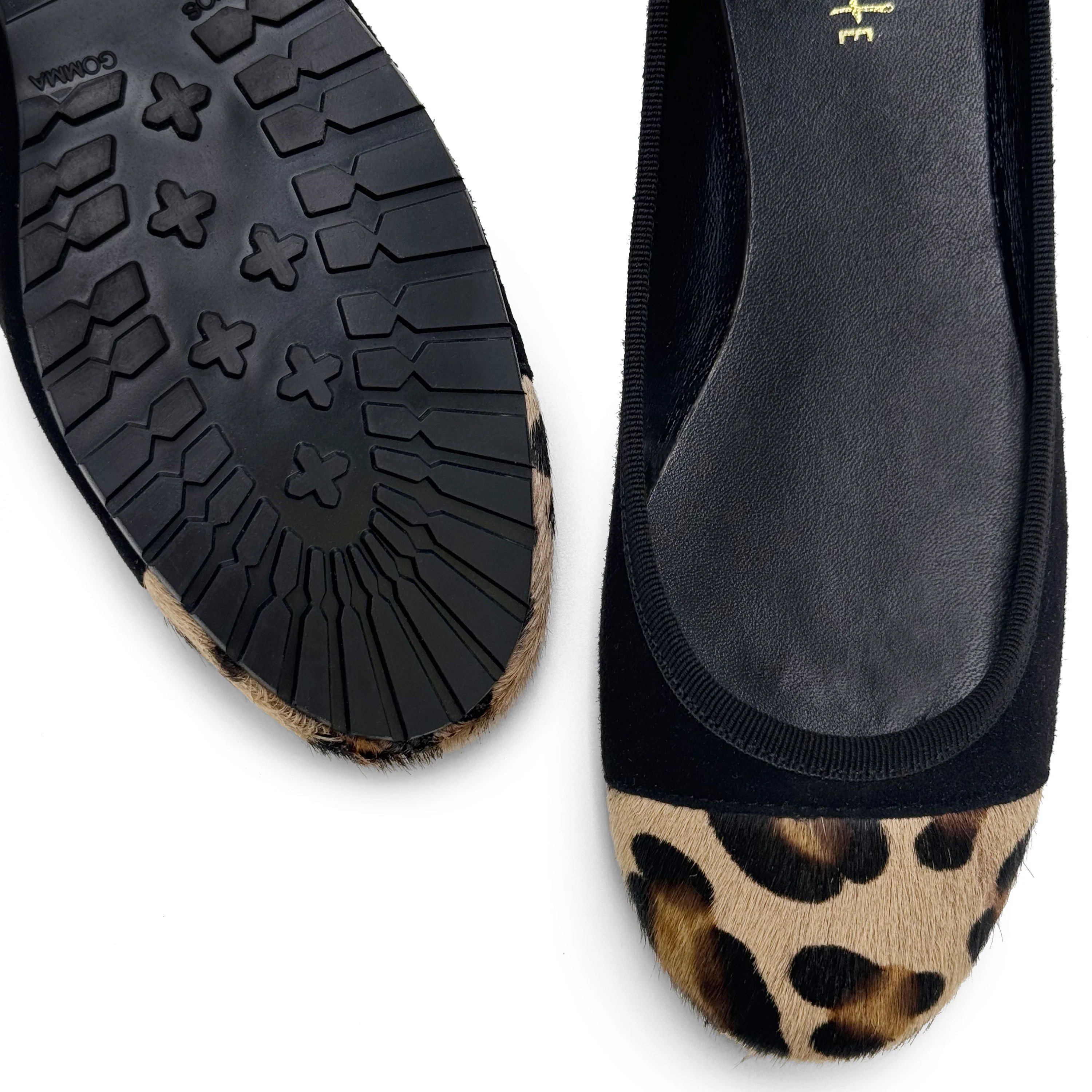 Ballerine nere in camoscio con punta animalier - Image 4