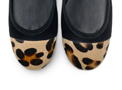 Ballerine nere in camoscio con punta animalier - Image 5