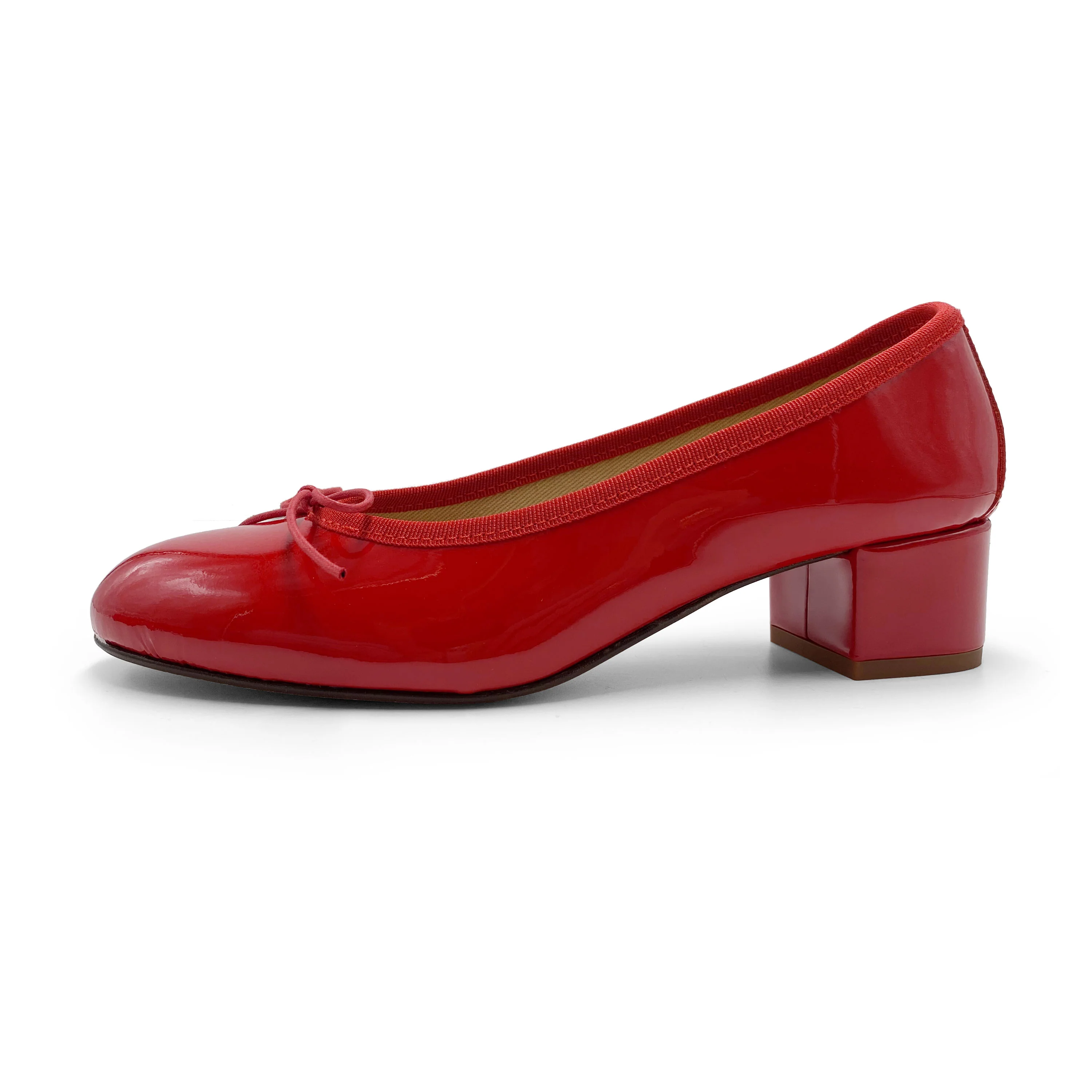 Ballerine rosse con tacco alto in vernice - Image 4