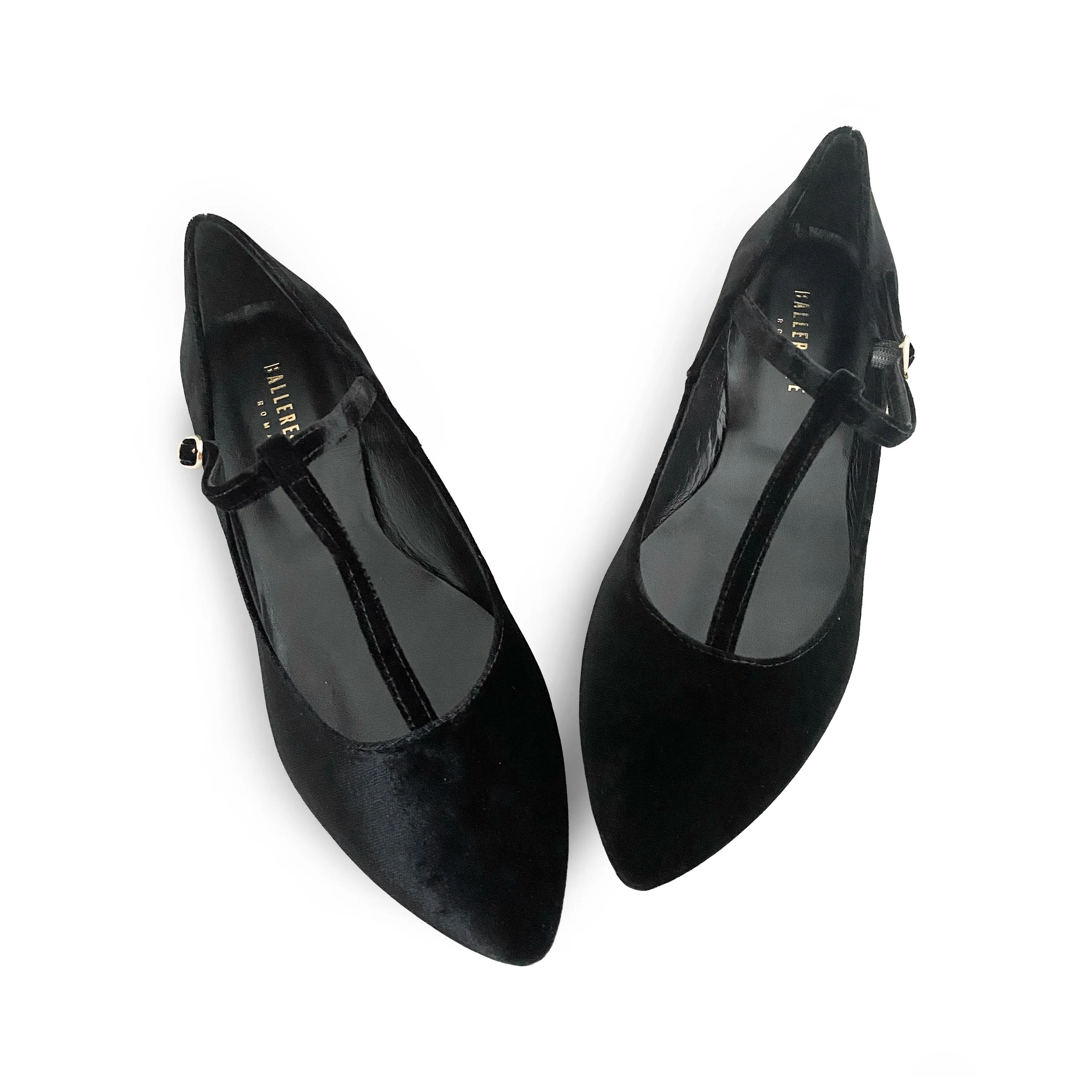 Ballerine t-bar in velluto nero - Image 2