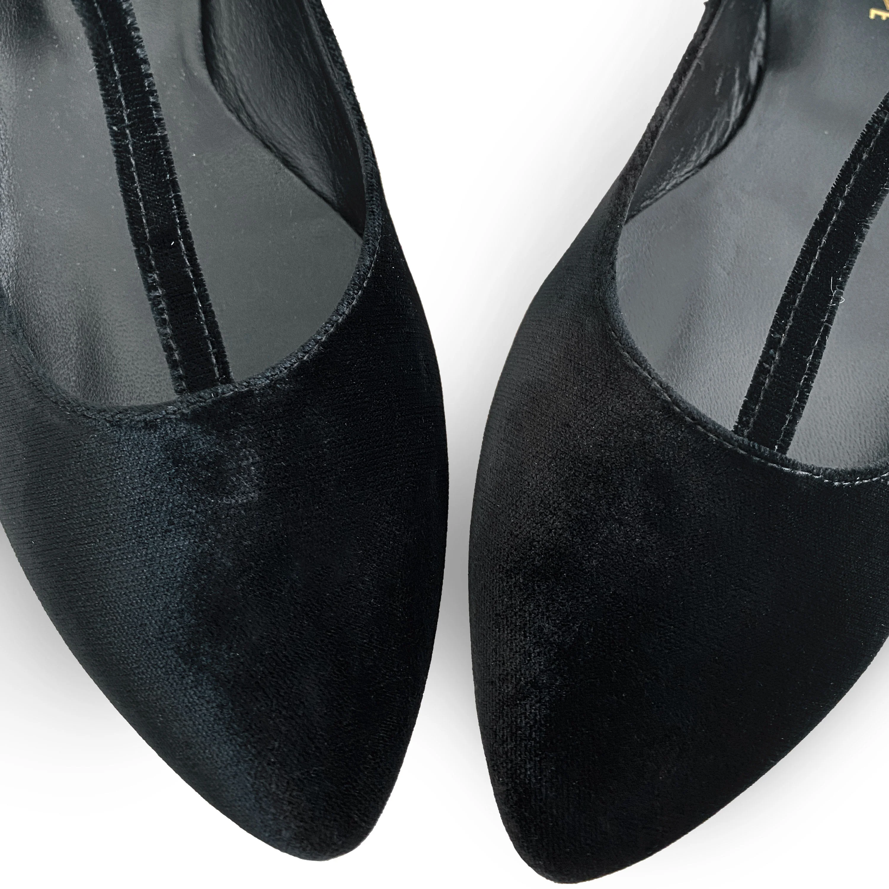 Ballerine t-bar in velluto nero - Image 3
