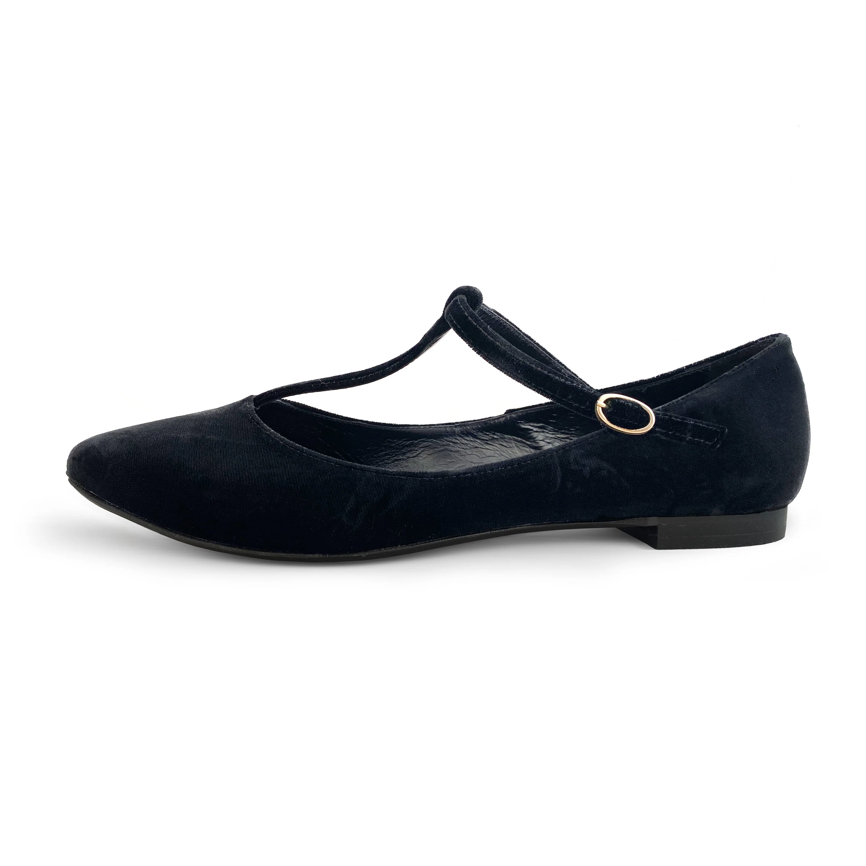 Ballerine t-bar in velluto nero - Image 5