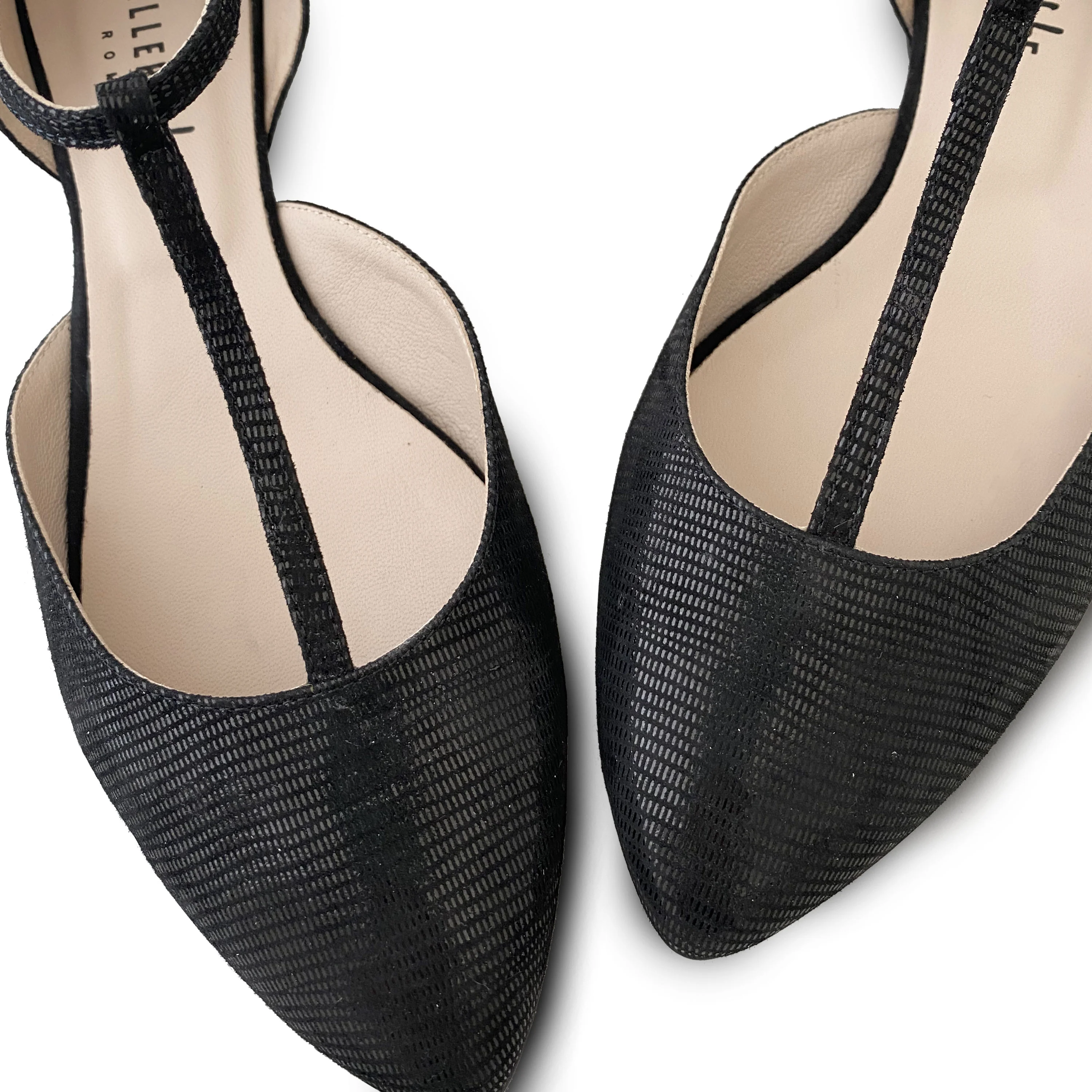 Ballerine t-bar nere in camoscio laminato - Image 4