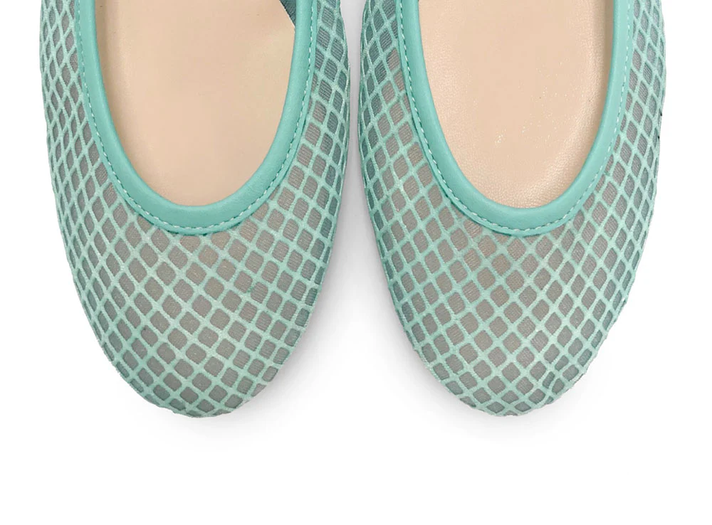 TT GO GREEN Collection - Ballerine trasparenti acqua in tessuto ECO mesh e rete - Image 5