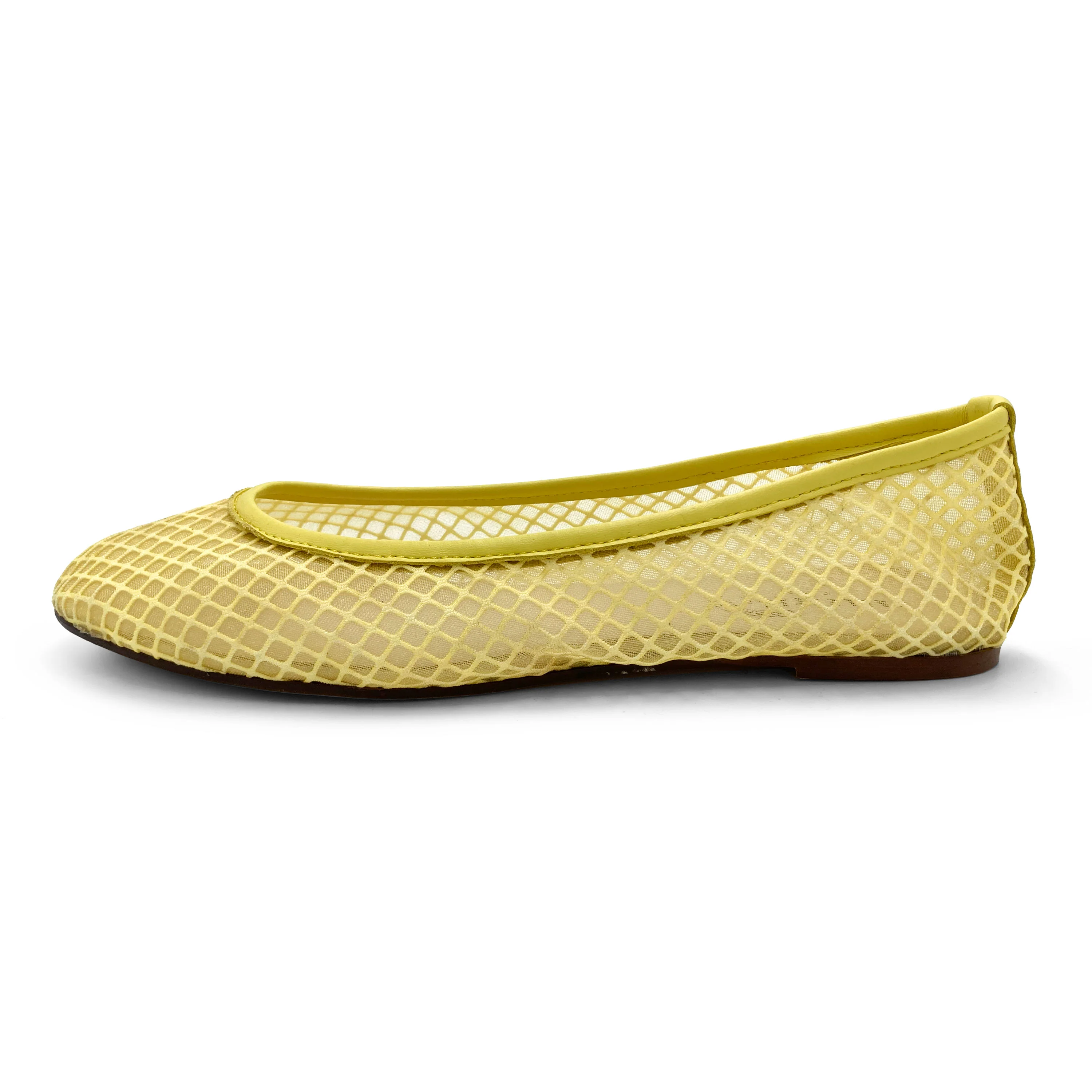 TT GO GREEN Collection - Ballerine trasparenti gialle in tessuto ECO mesh e rete - Image 3