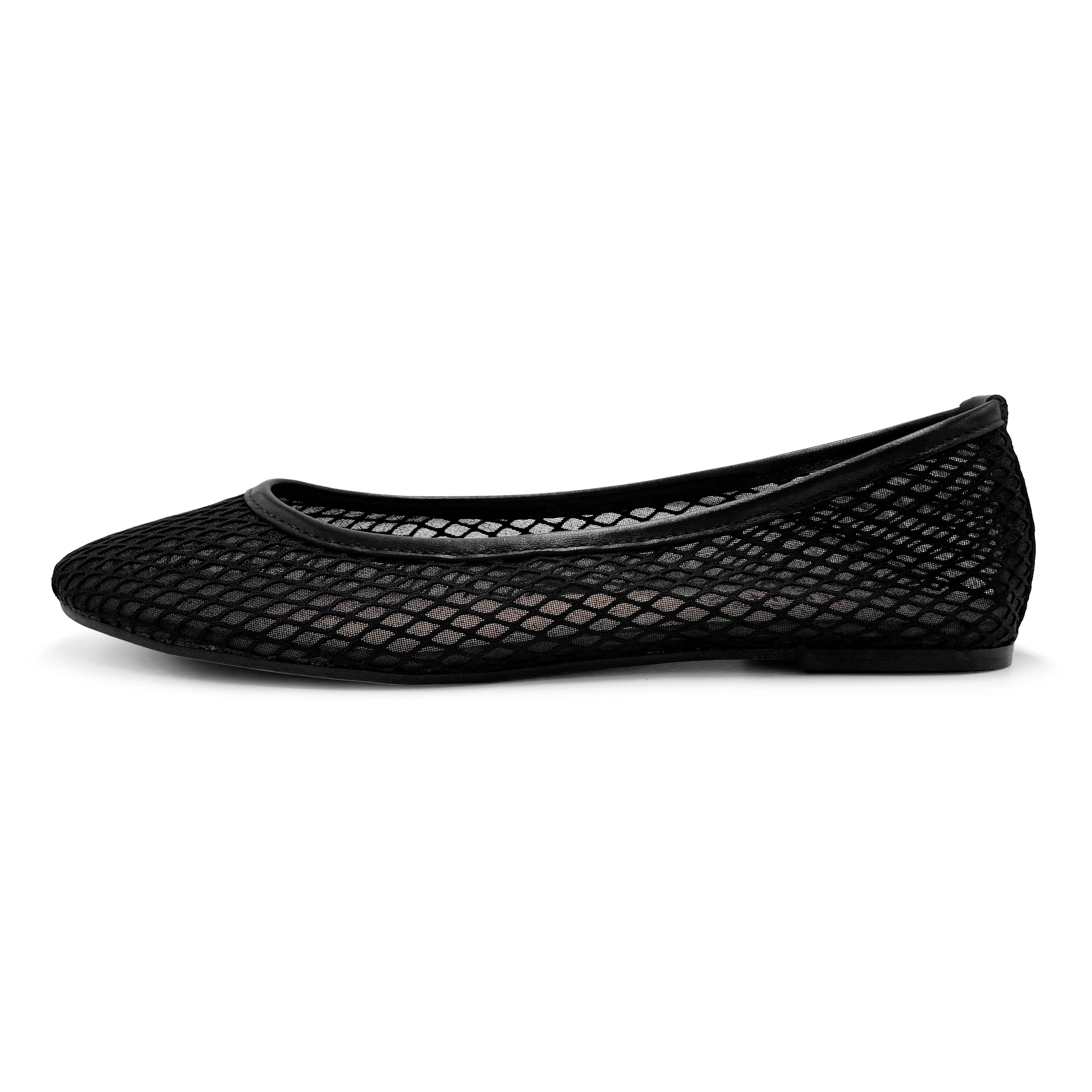 TT GO GREEN Collection - Ballerine trasparenti nere in tessuto ECO mesh e rete - Image 4