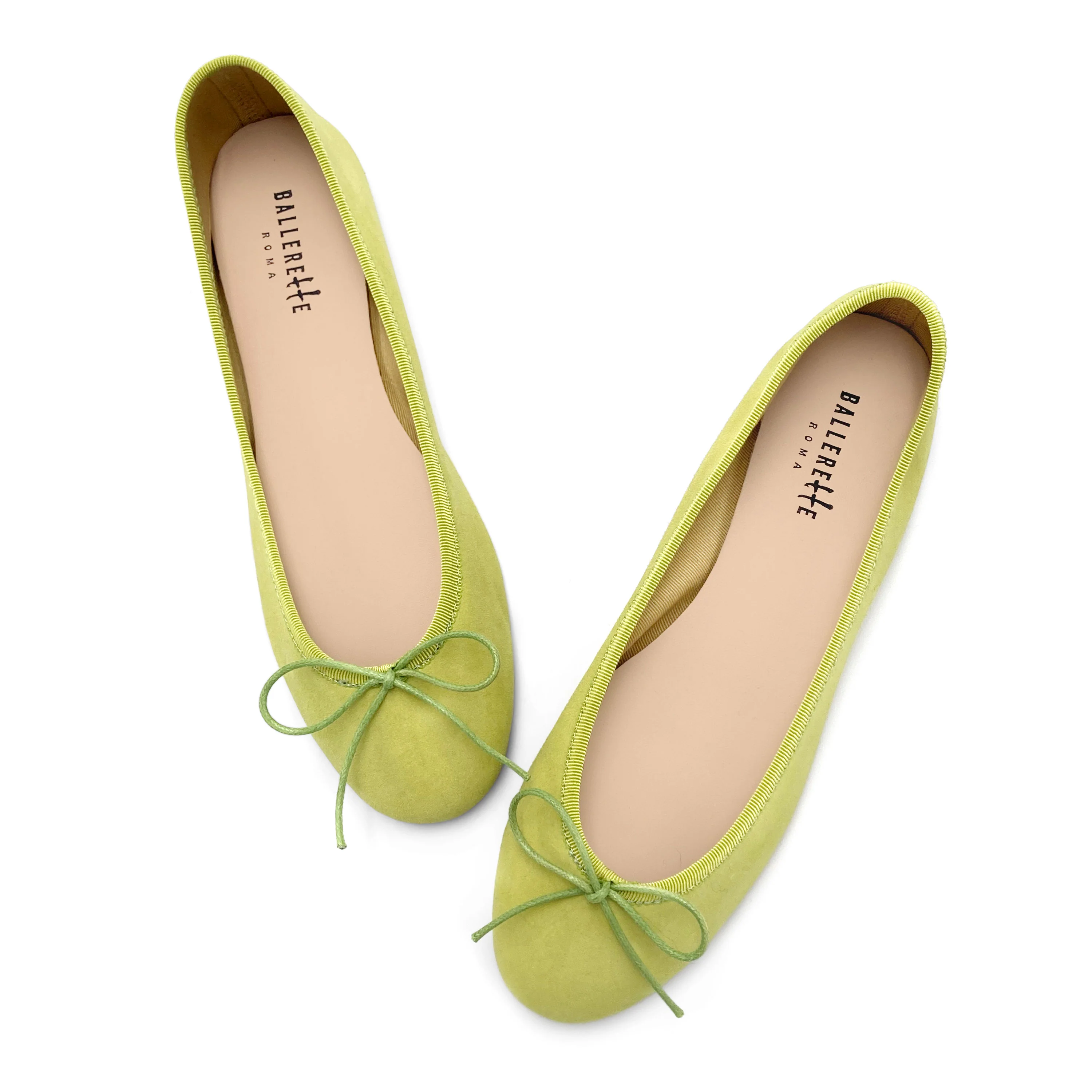 Ballerine verde lime in camoscio - Image 2