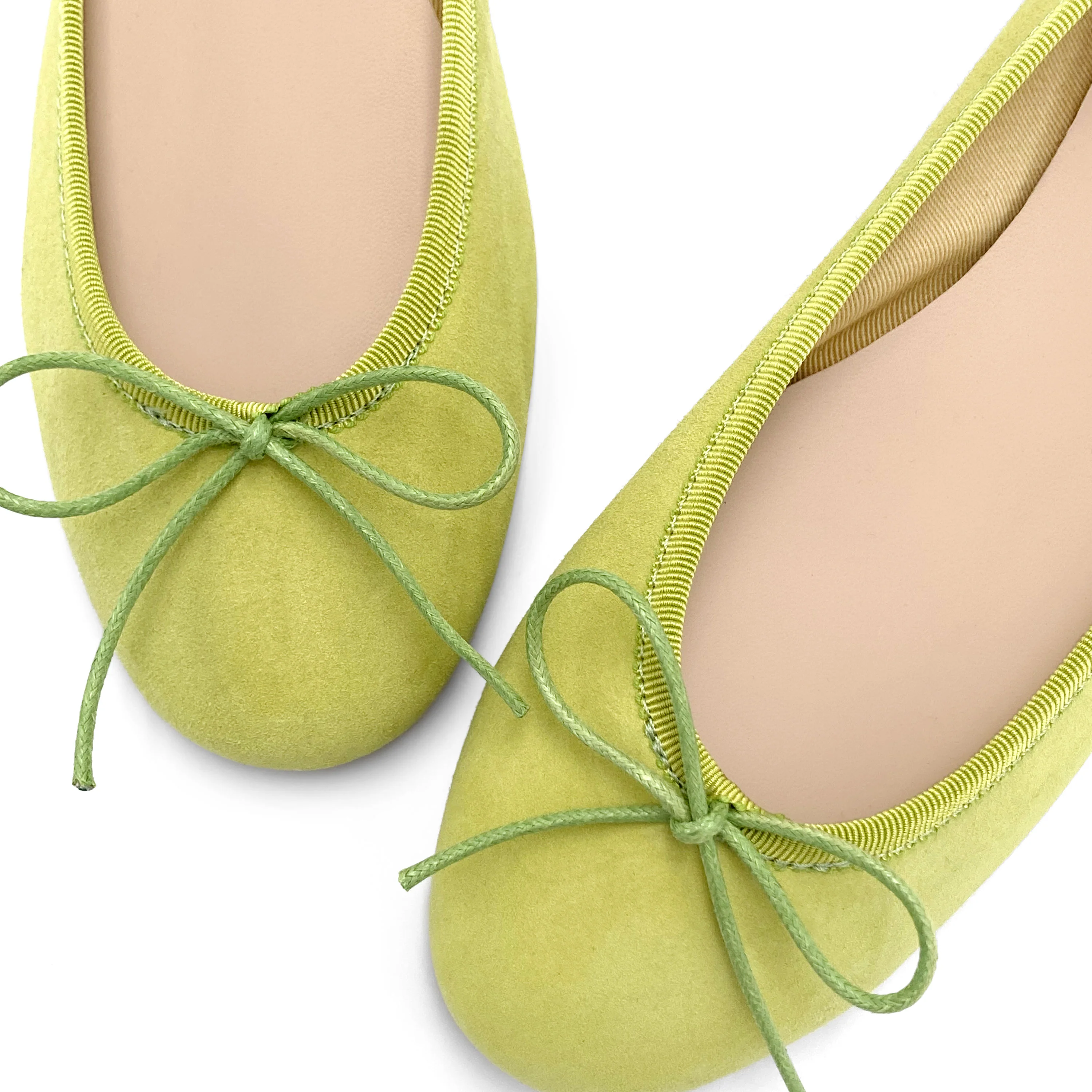 Ballerine verde lime in camoscio - Image 3