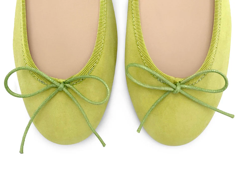 Ballerine verde lime in camoscio - Image 5