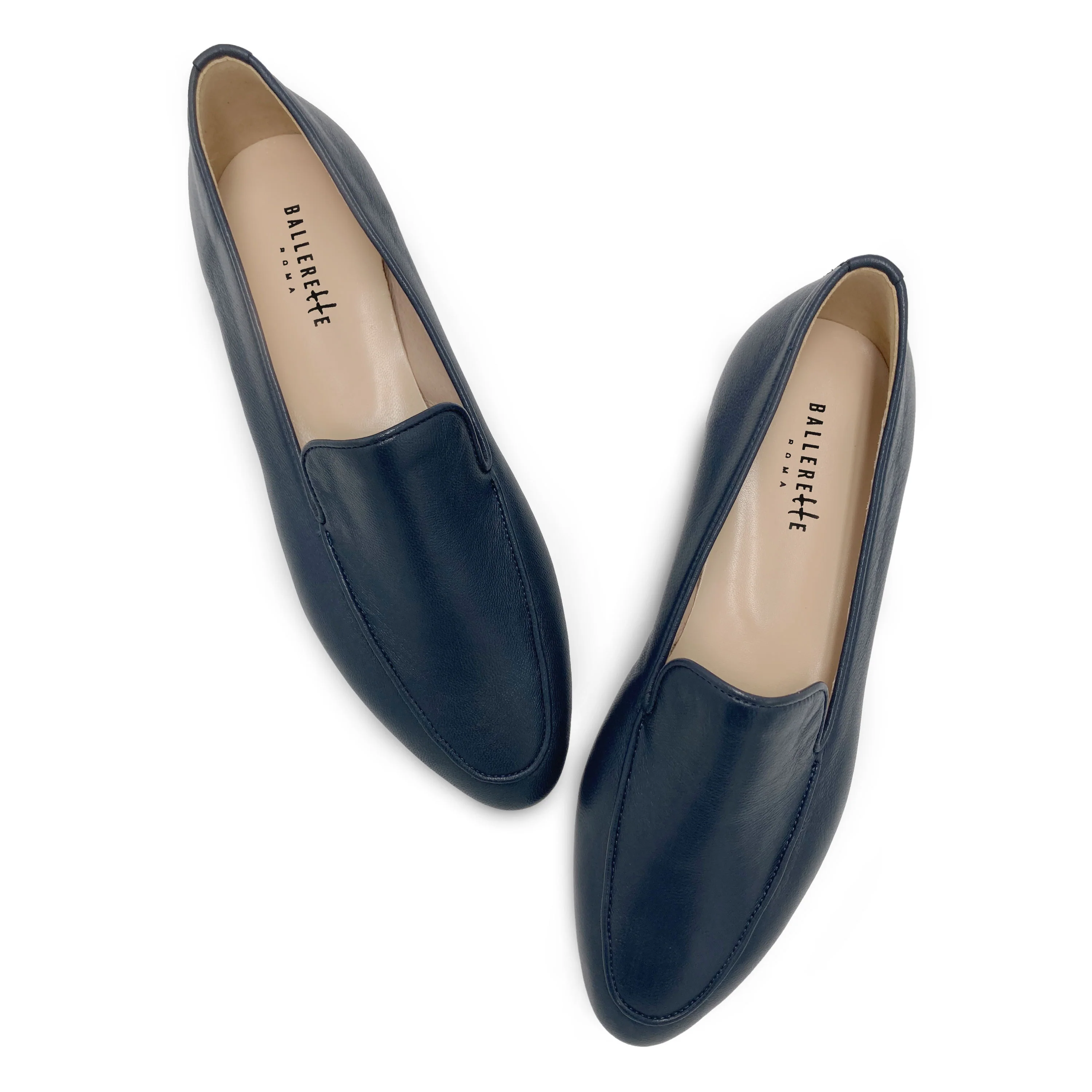 Mocassini da donna blu in pelle - Image 2