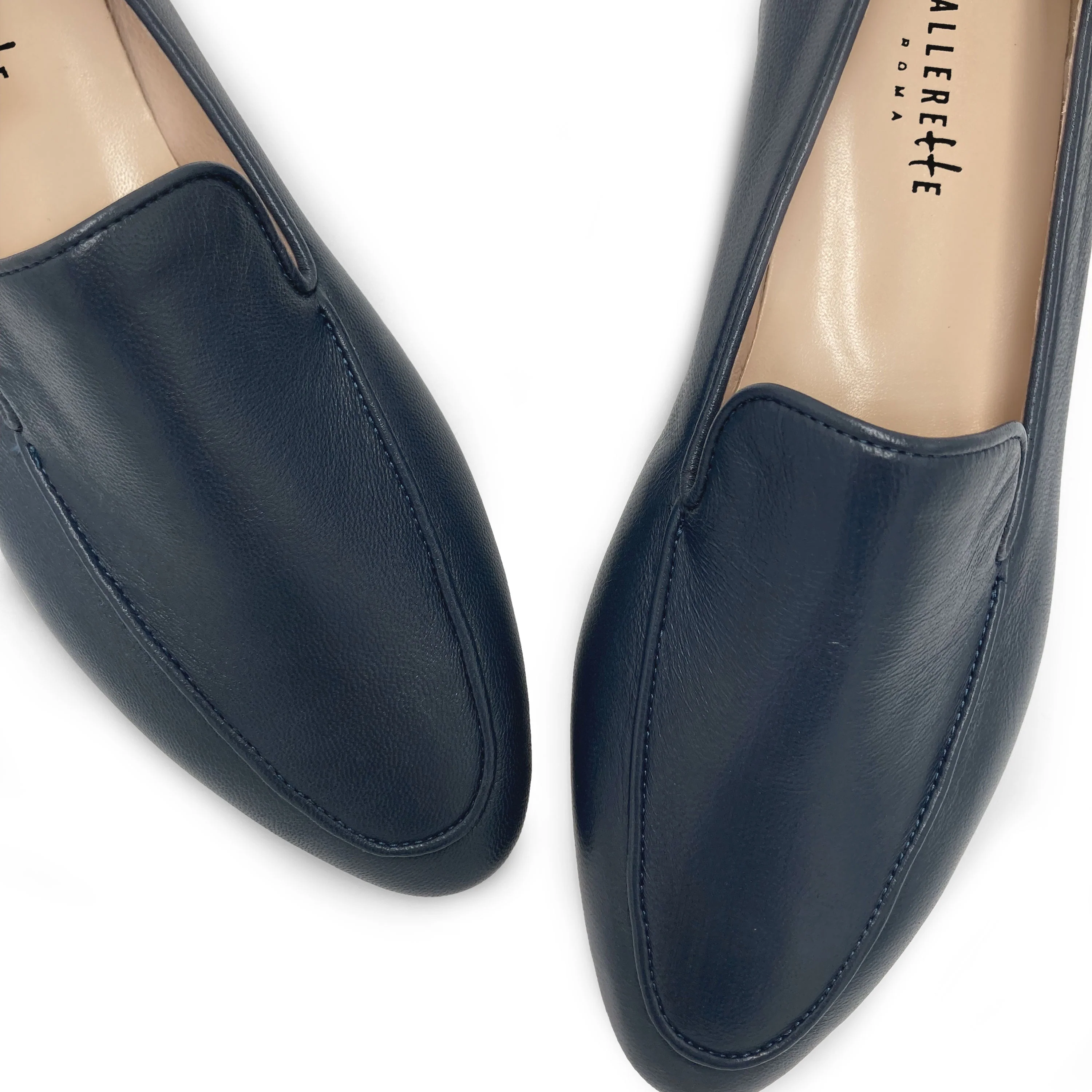 Mocassini da donna blu in pelle - Image 4