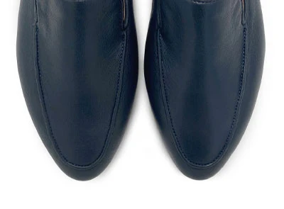 Mocassini da donna blu in pelle - Image 5