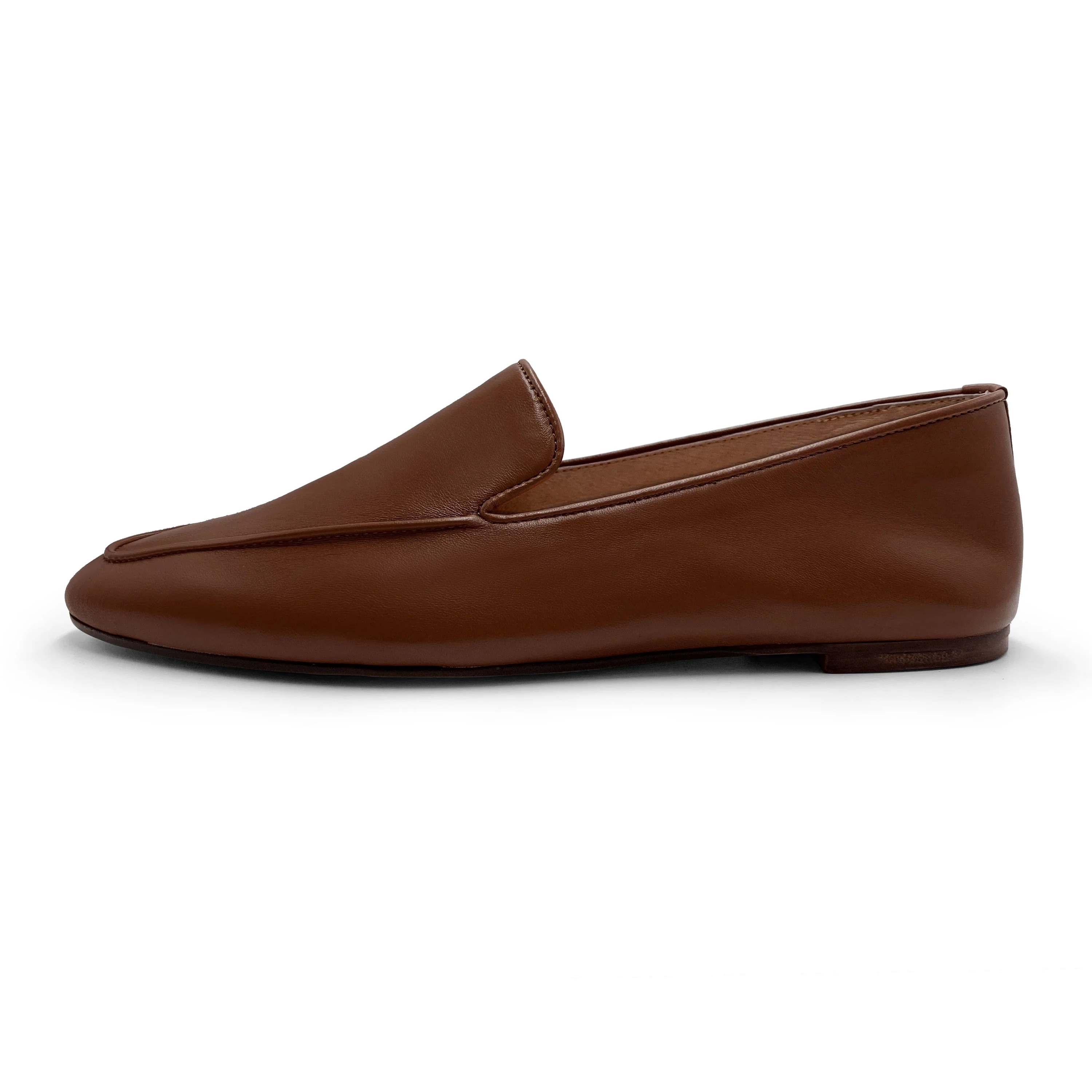 Mocassini da donna marroni in pelle - Image 3