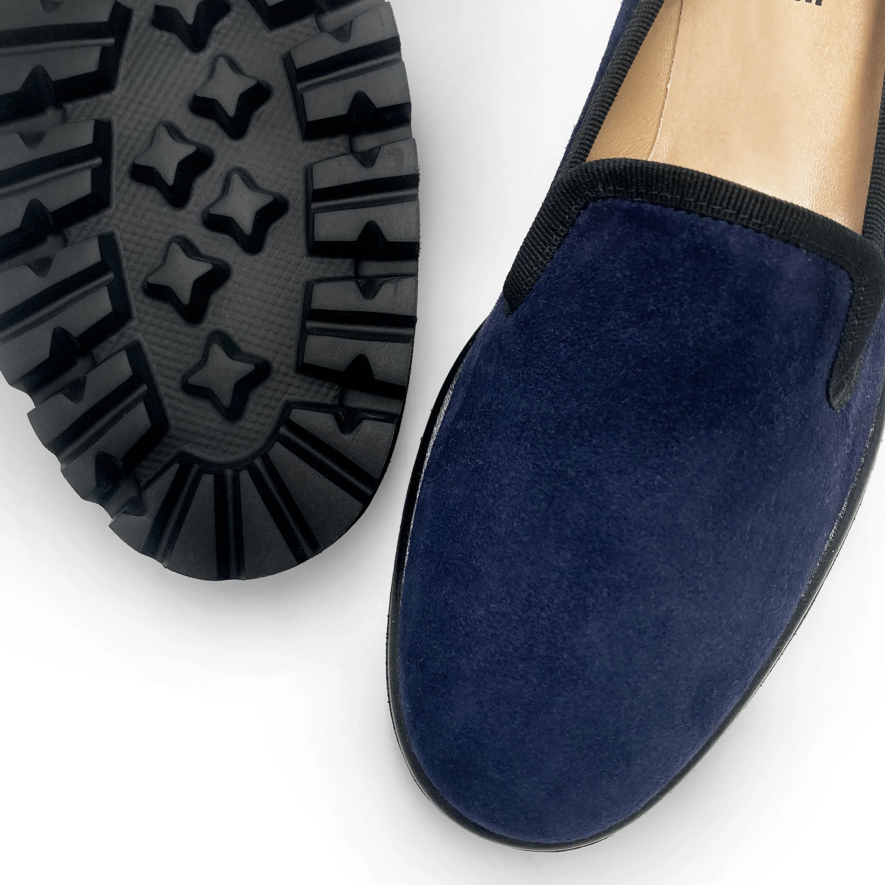 Mocassini da donna platform blu in camoscio - Image 3
