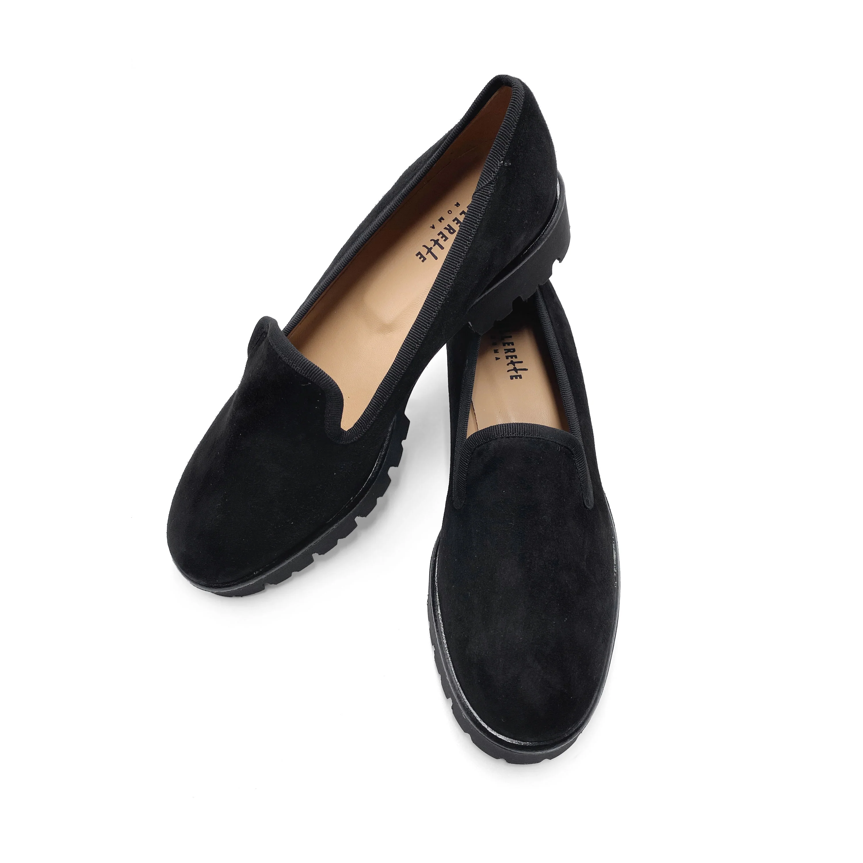 Mocassini da donna platform neri in camoscio - Image 5