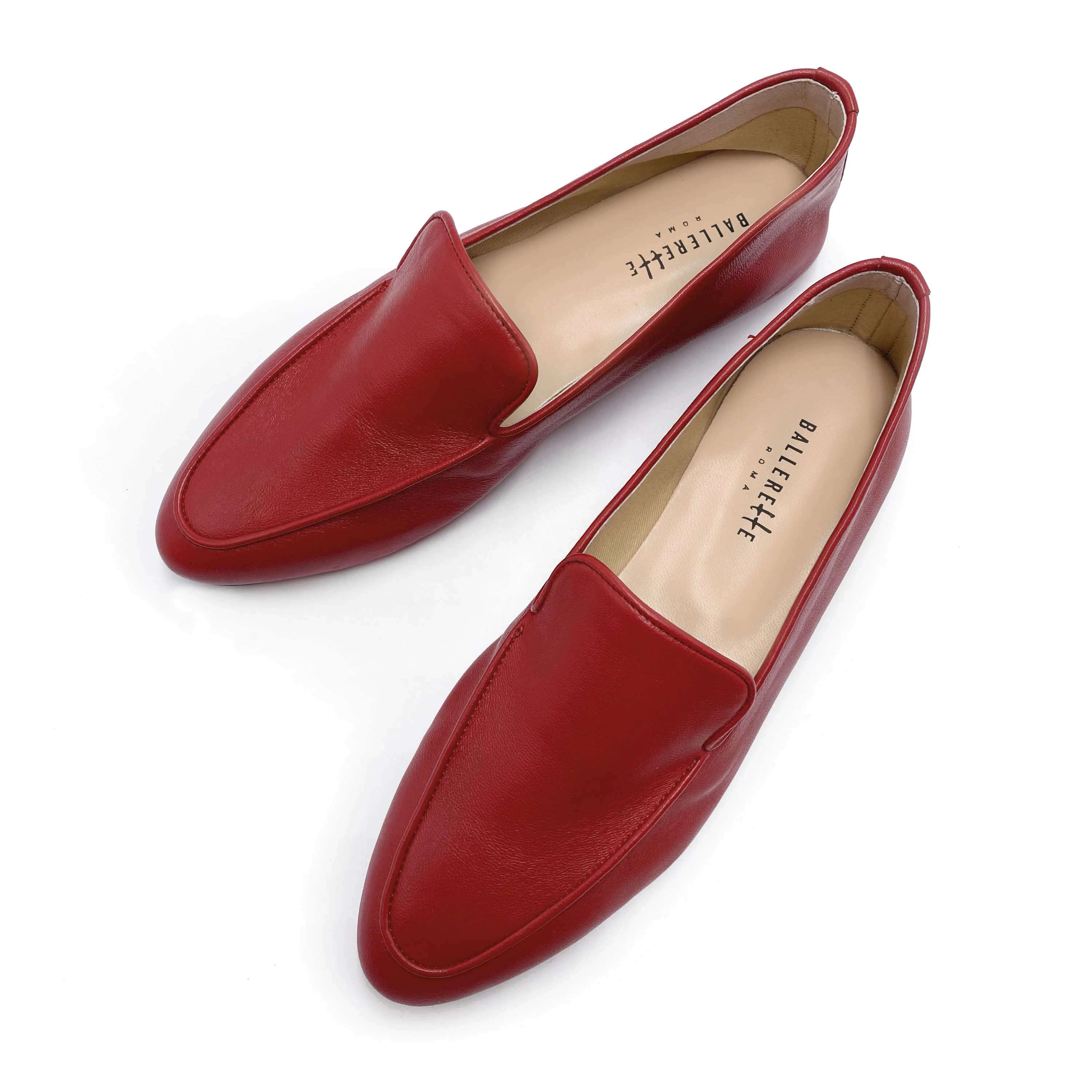 Mocassini da donna rossi in pelle - Image 2