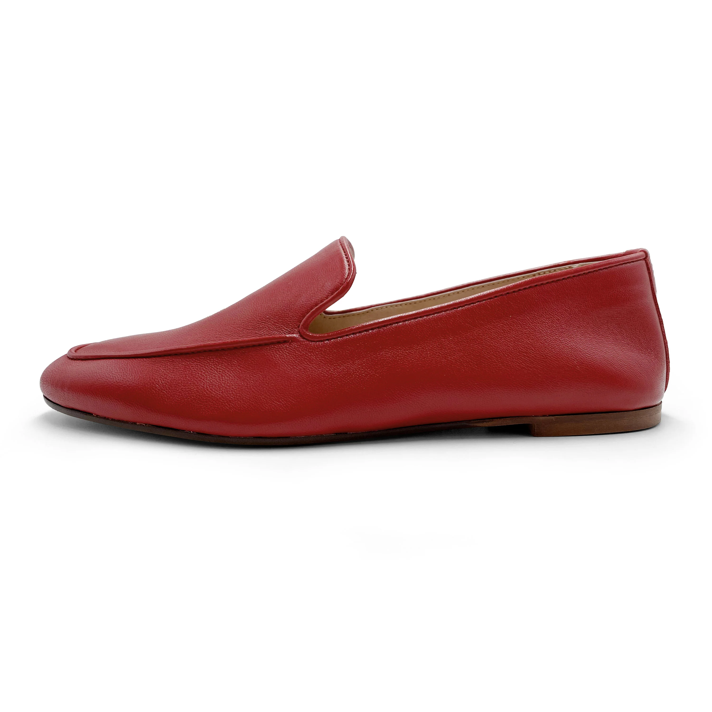 Mocassini da donna rossi in pelle - Image 3