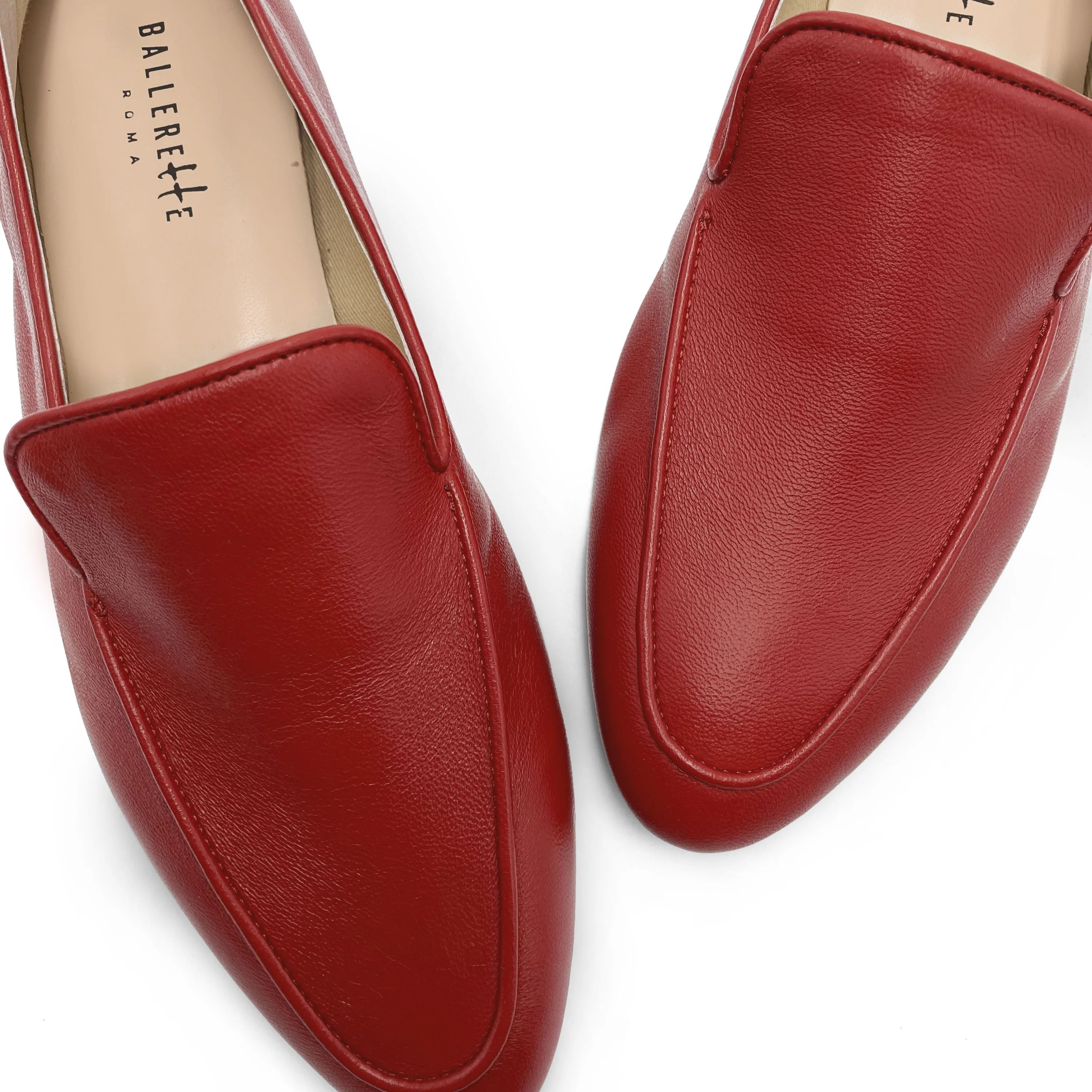 Mocassini da donna rossi in pelle - Image 4