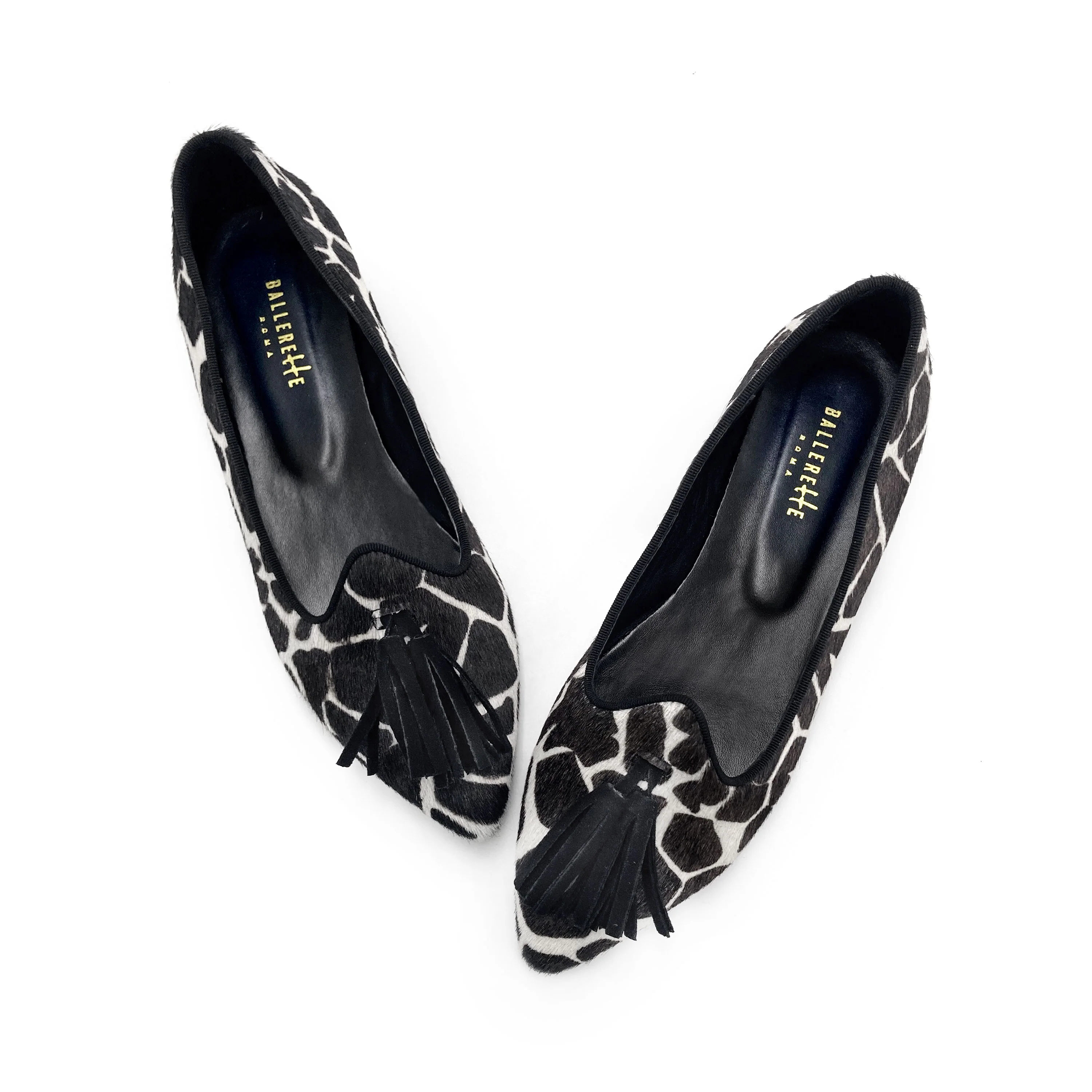 Mocassini donna animalier in cavallino maculato bianco e nero - Image 2
