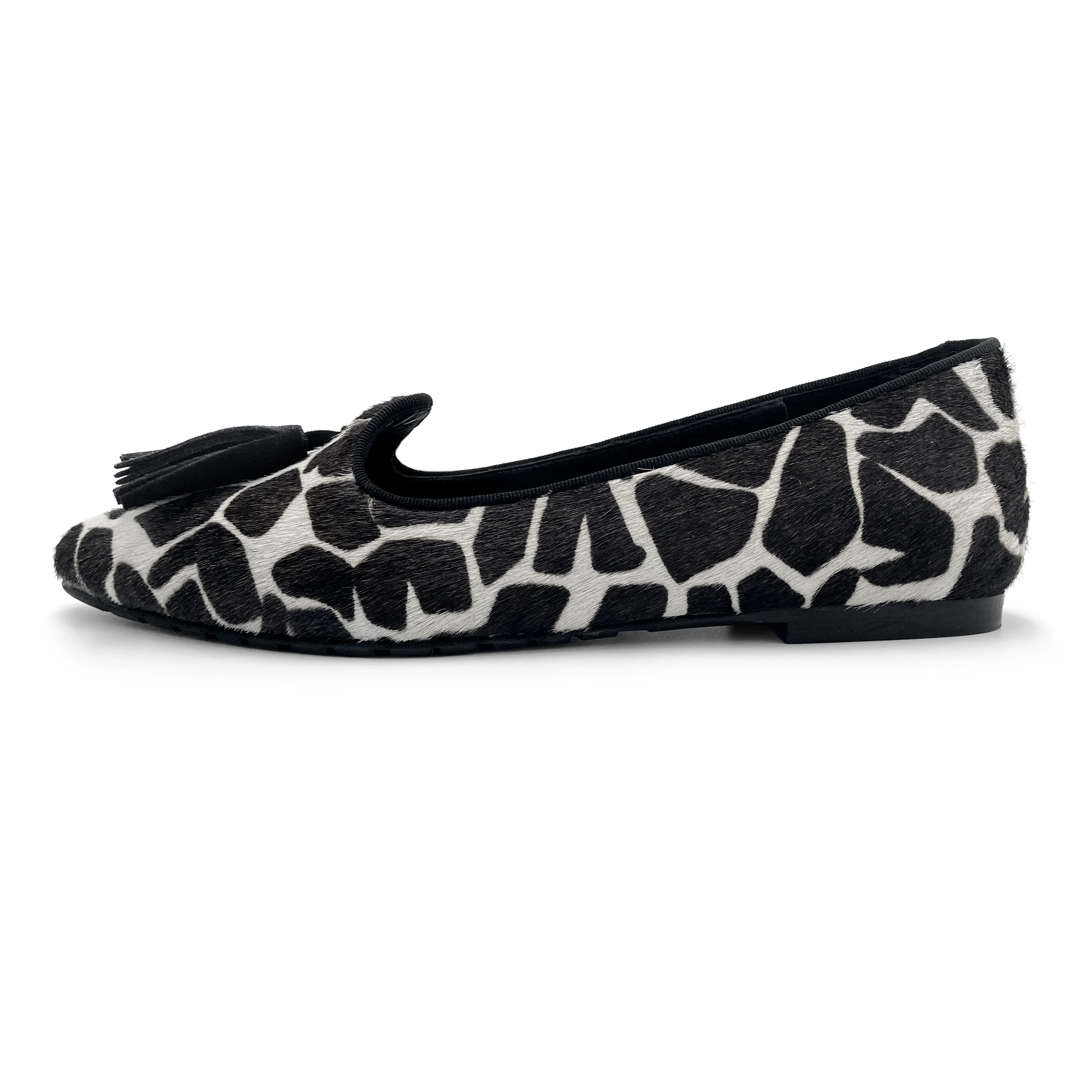 Mocassini donna animalier in cavallino maculato bianco e nero - Image 4