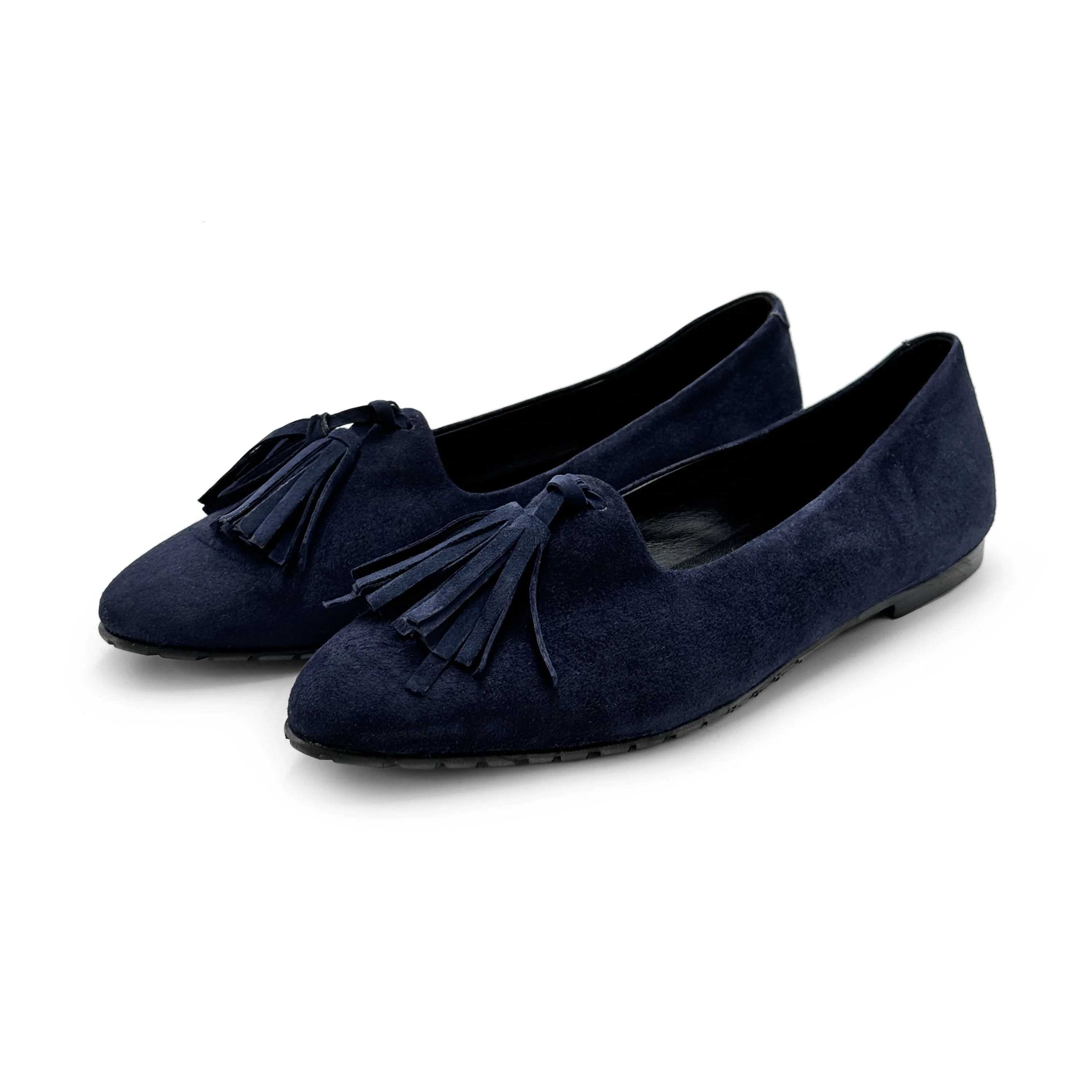 Mocassini donna blu con nappine - Image 2