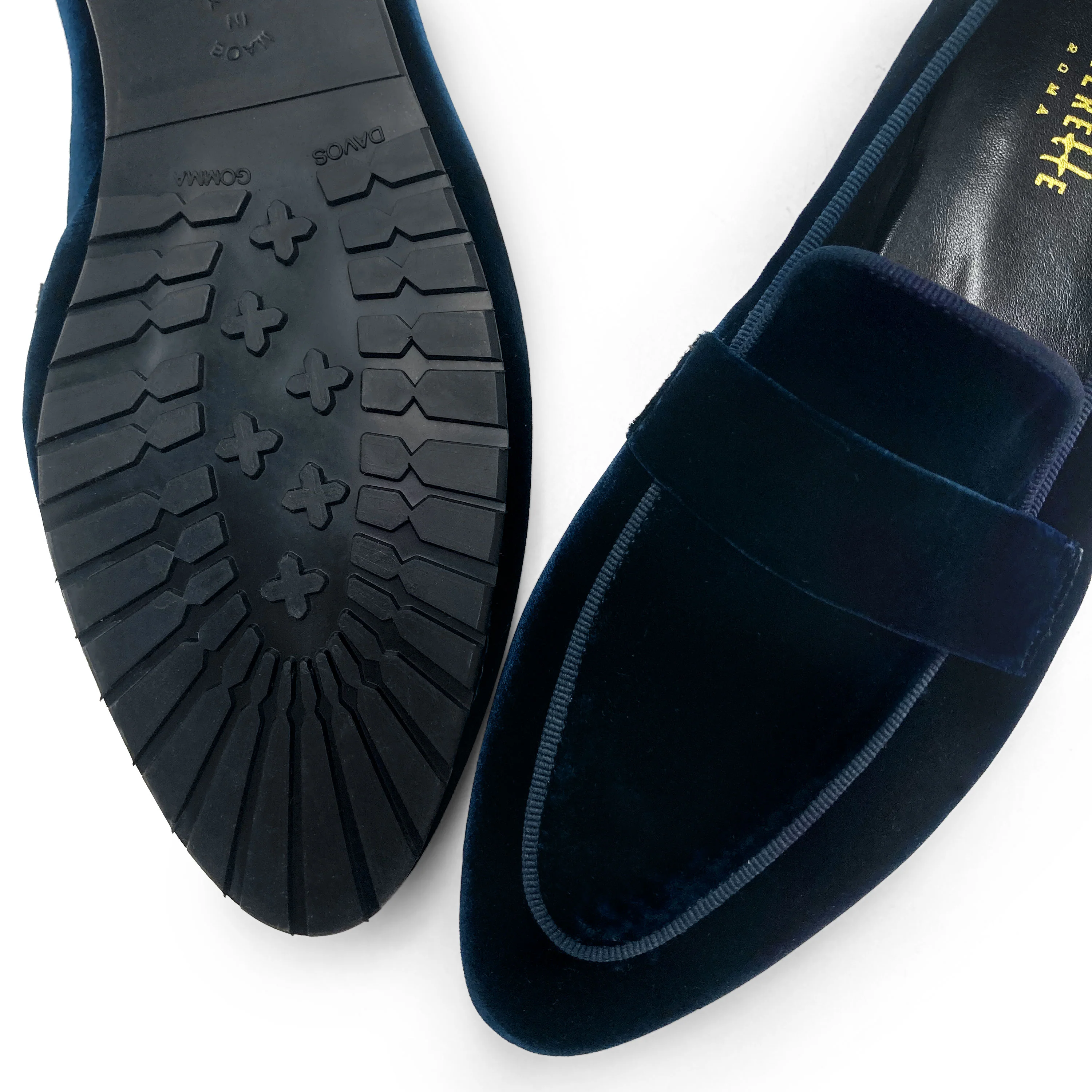 Mocassini donna eleganti in velluto blu - Image 3