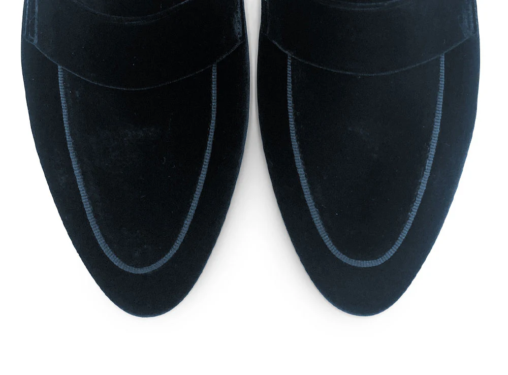 Mocassini donna eleganti in velluto blu - Image 6