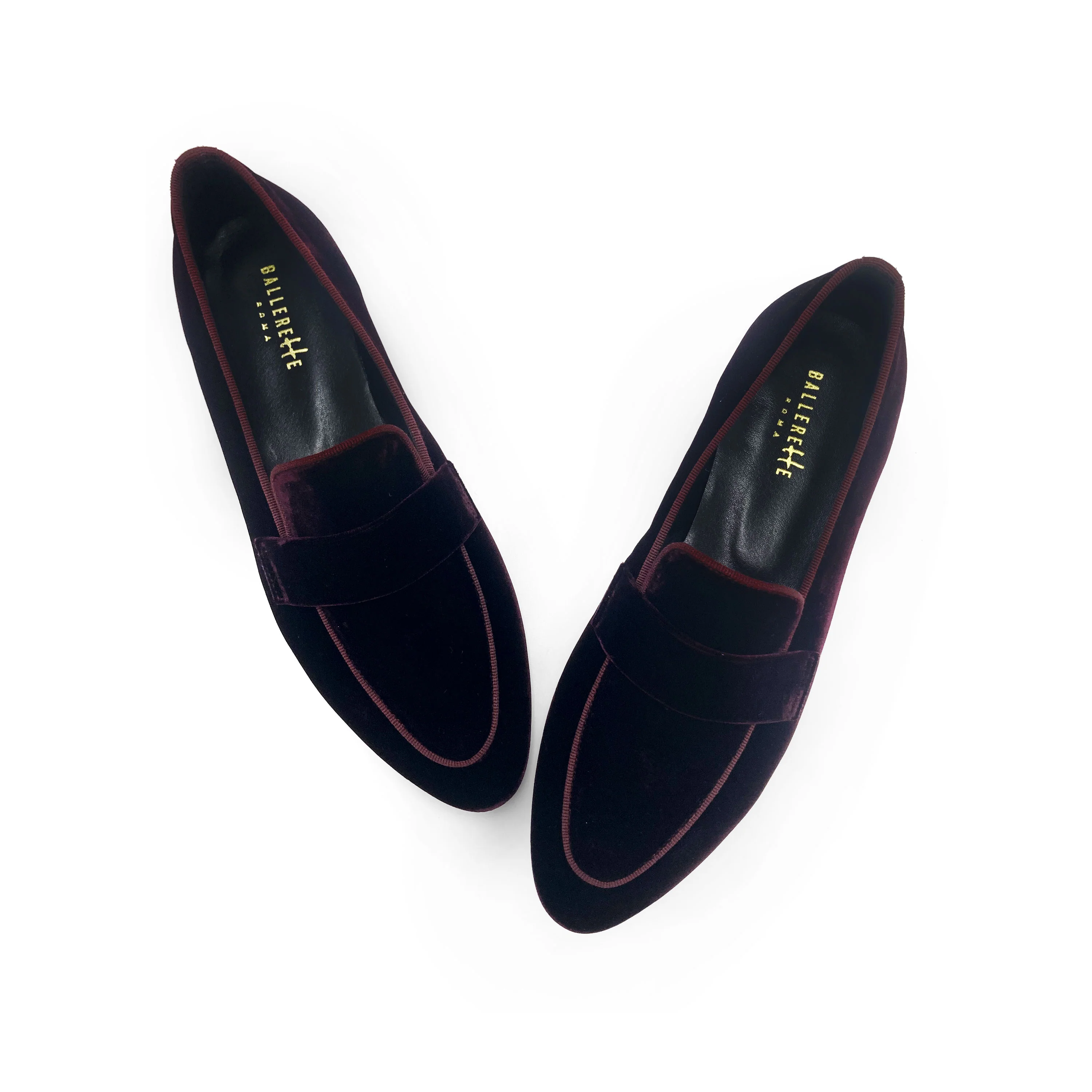 Mocassini donna eleganti in velluto bordeaux - Image 2