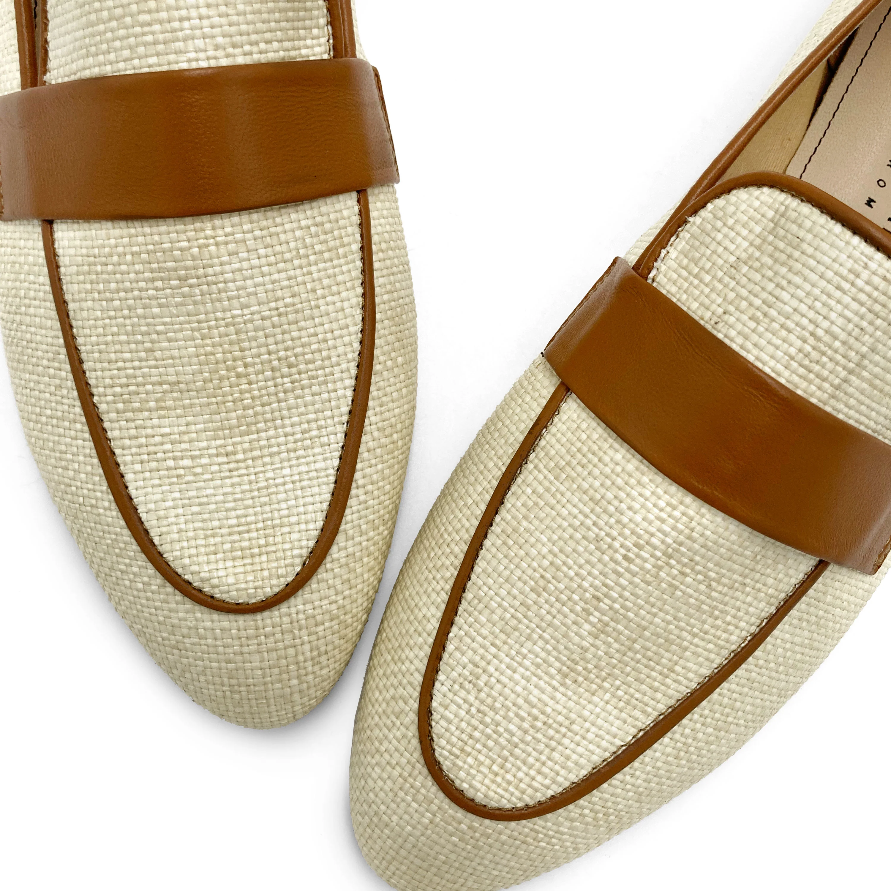 Mocassini donna estivi beige in rafia - Image 3