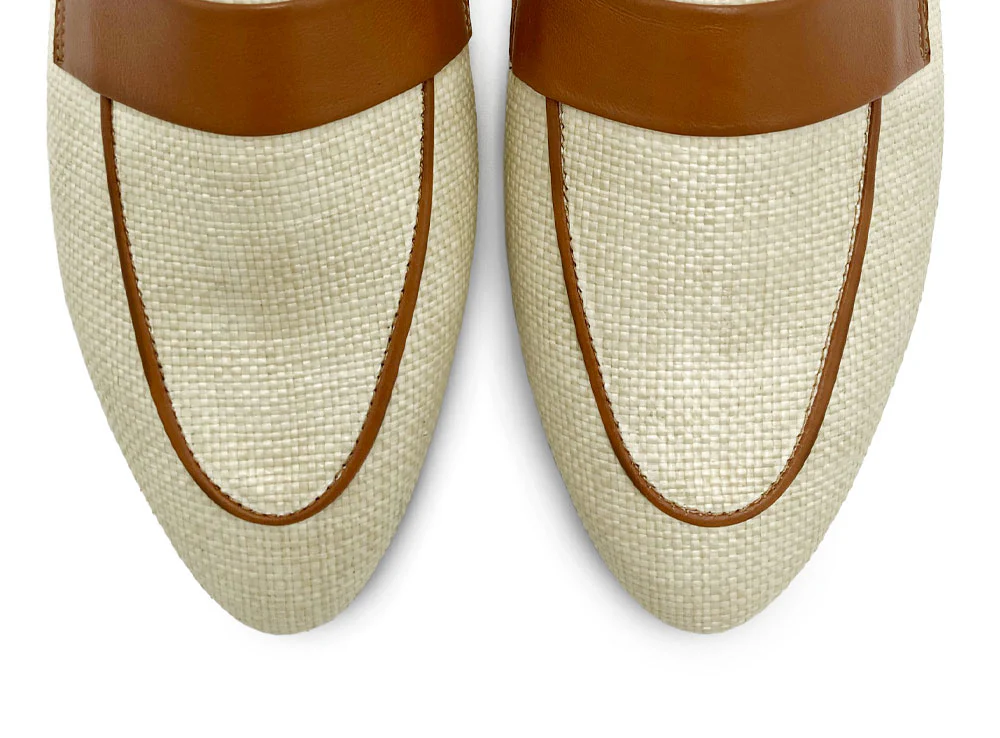 Mocassini donna estivi beige in rafia - Image 5