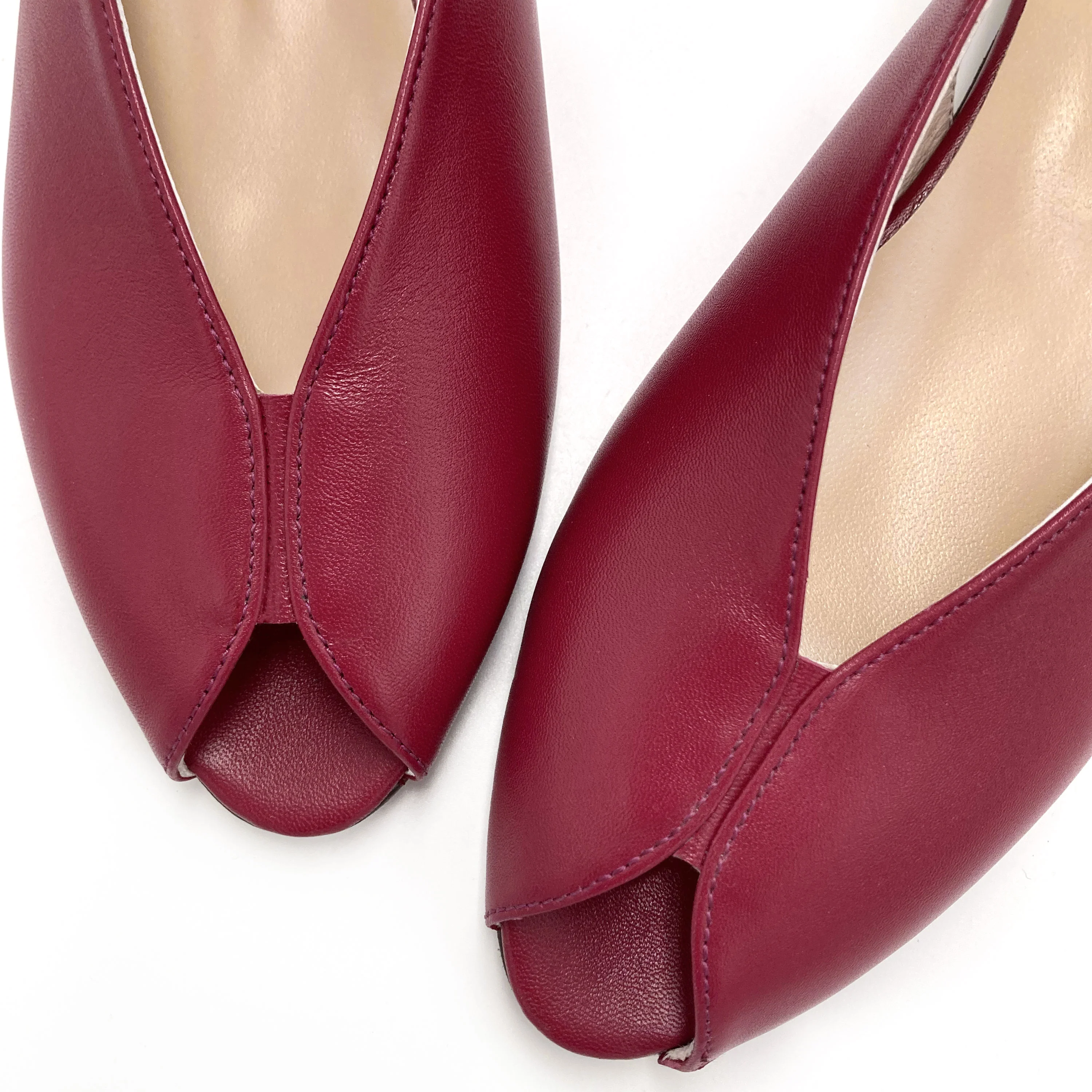 Slingback open toe fucsia in pelle - Image 3