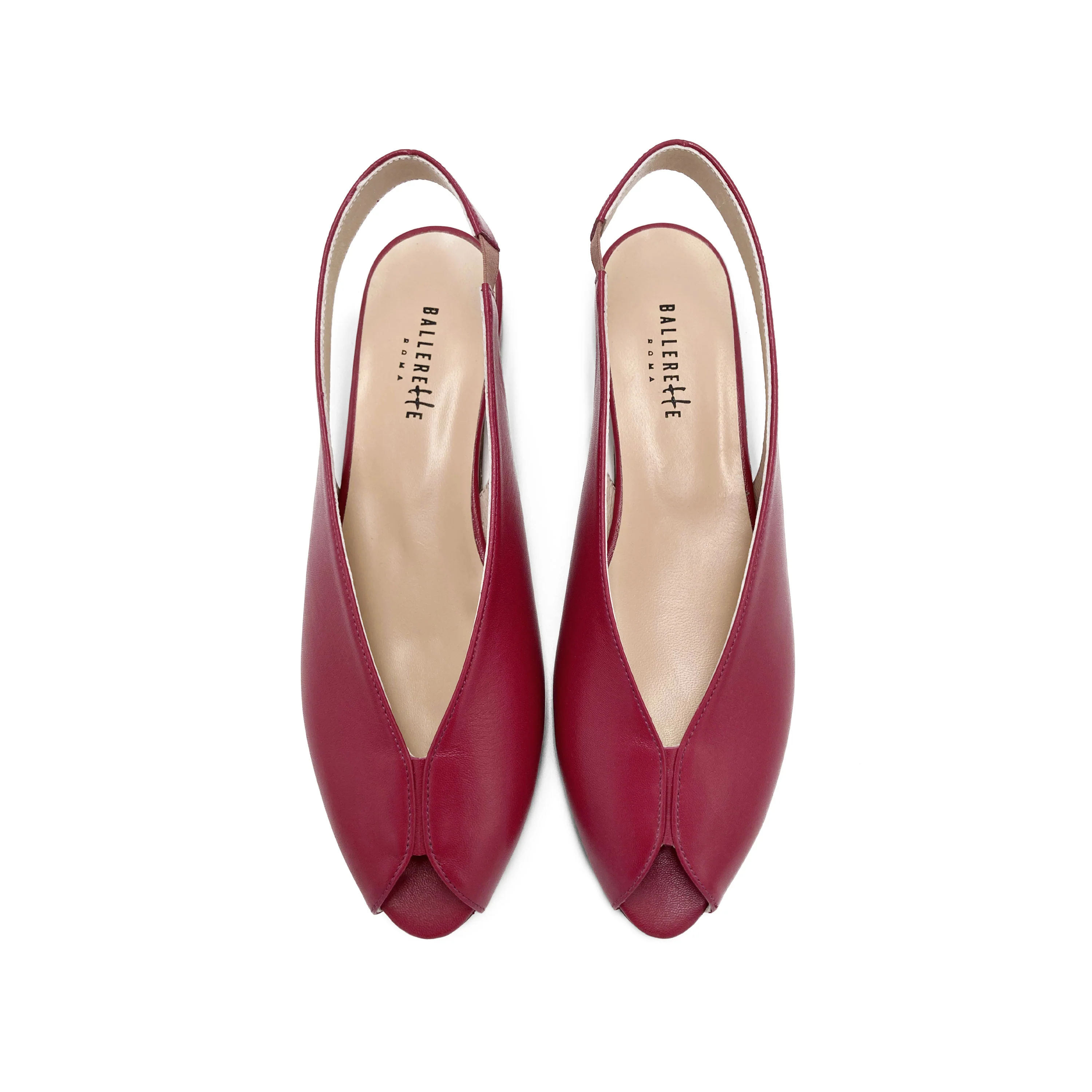 Slingback open toe fucsia in pelle - Image 5