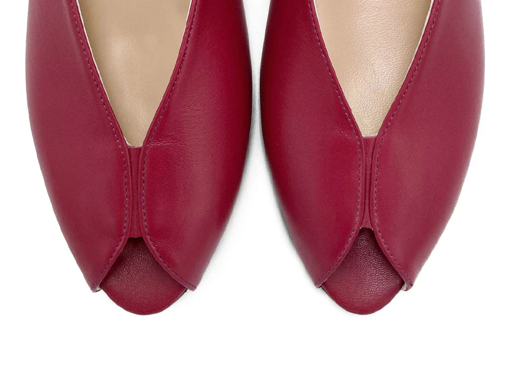 Slingback open toe fucsia in pelle - Image 6
