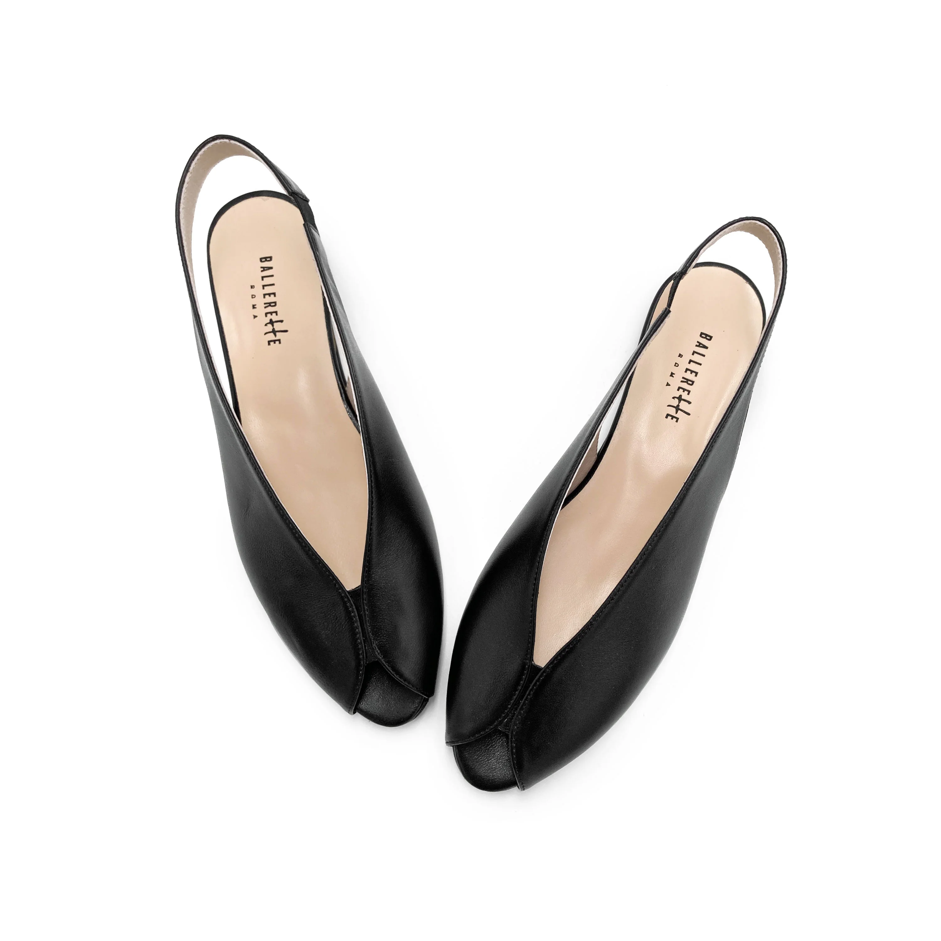 Slingback open toe nere in pelle - Image 2
