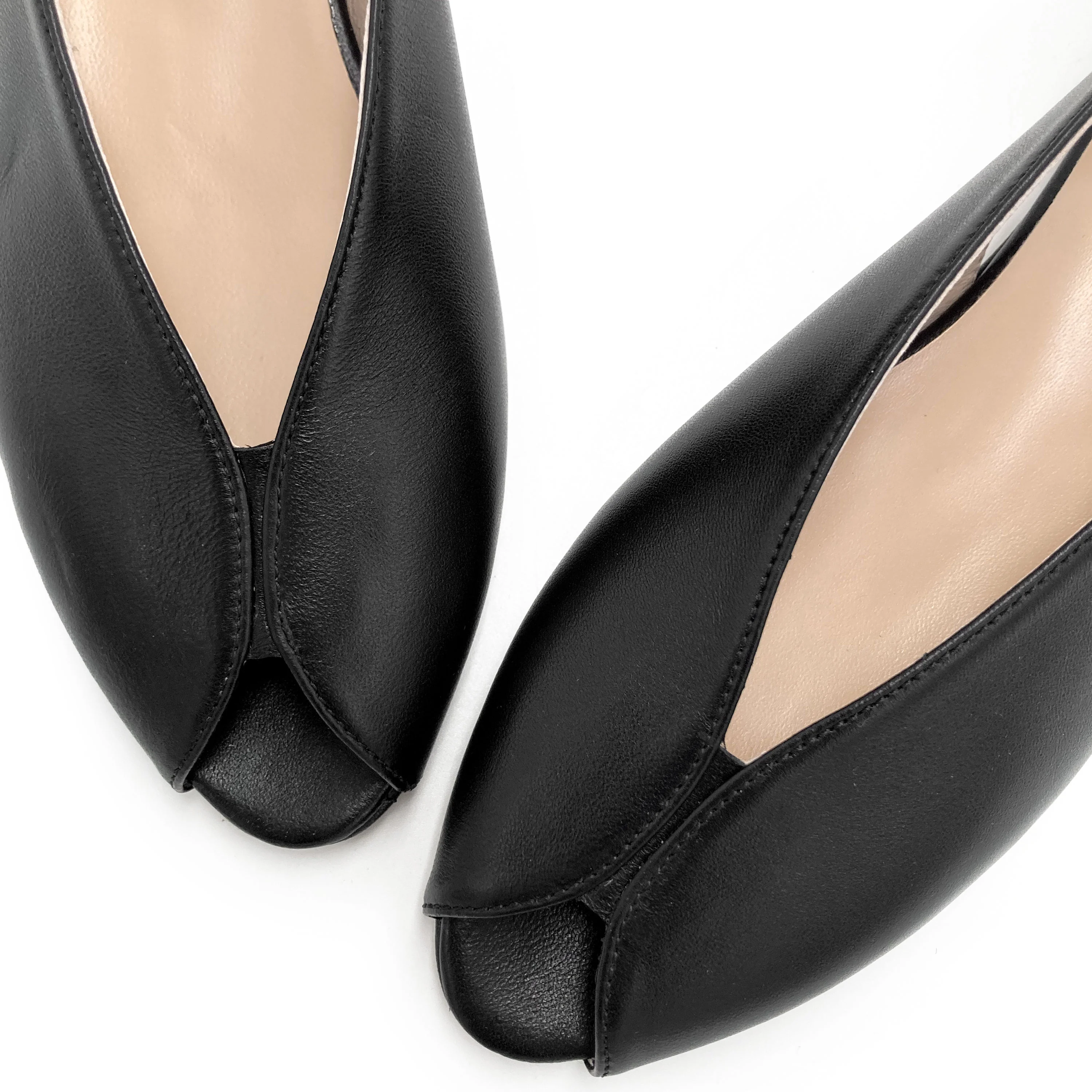 Slingback open toe nere in pelle - Image 3