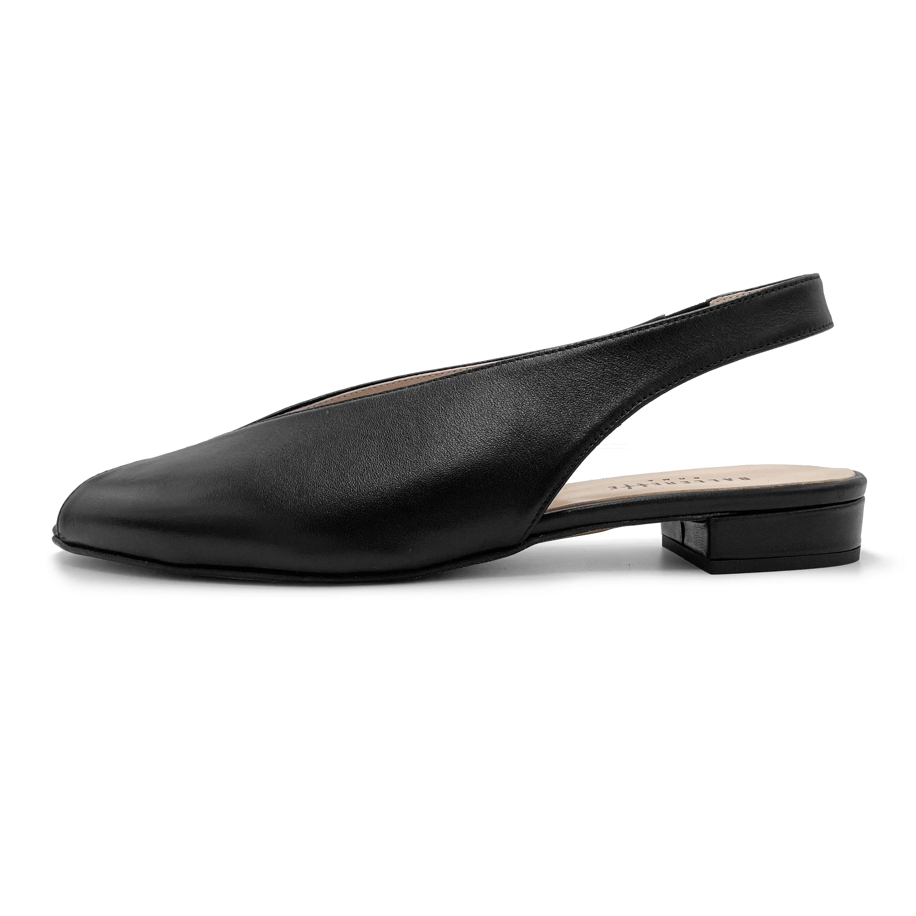 Slingback open toe nere in pelle - Image 4