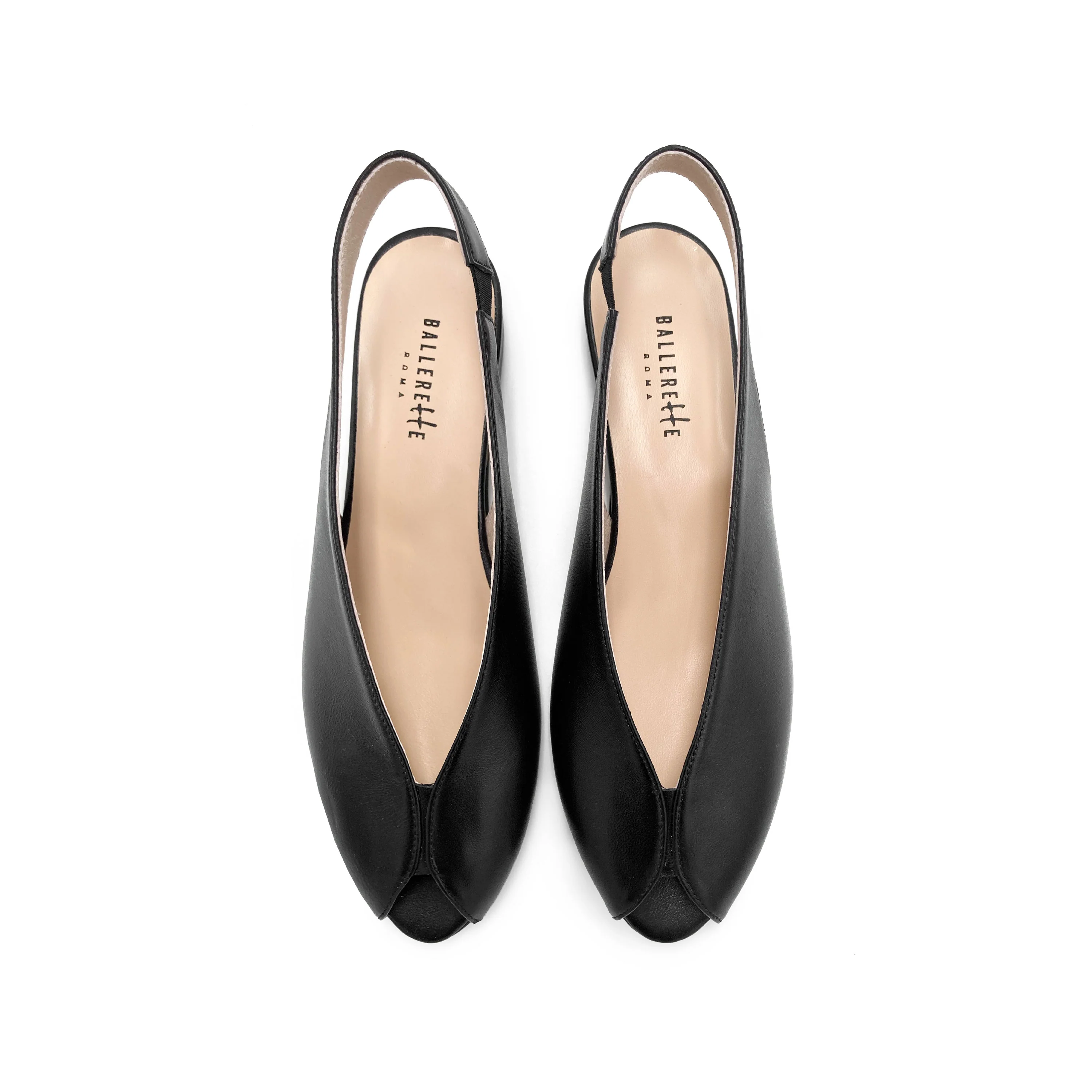 Slingback open toe nere in pelle - Image 5