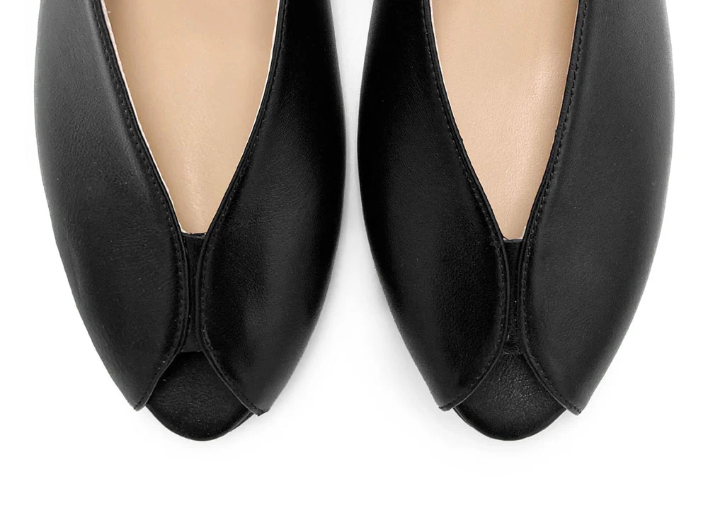 Slingback open toe nere in pelle - Image 6