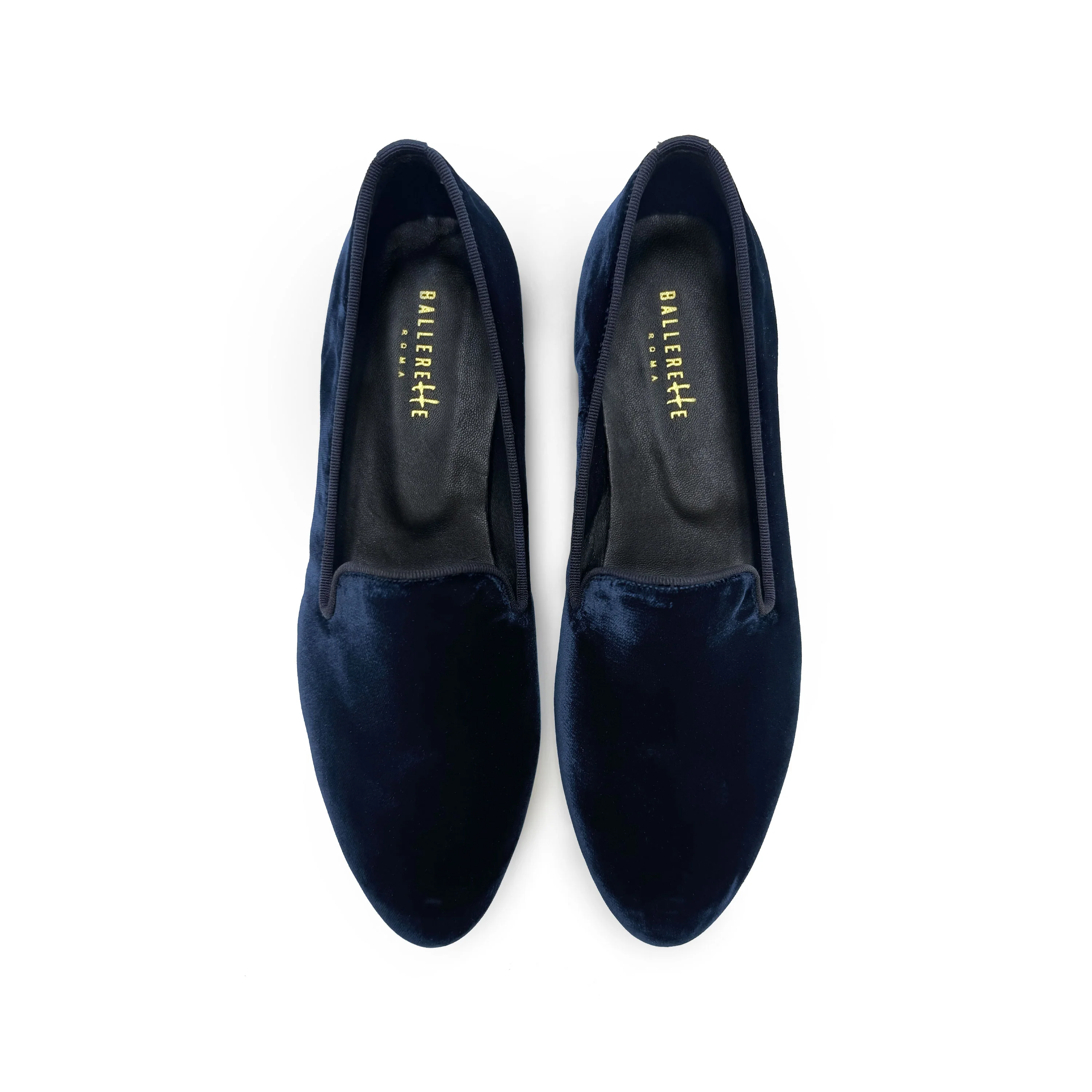 Slippers da donna blu in velluto