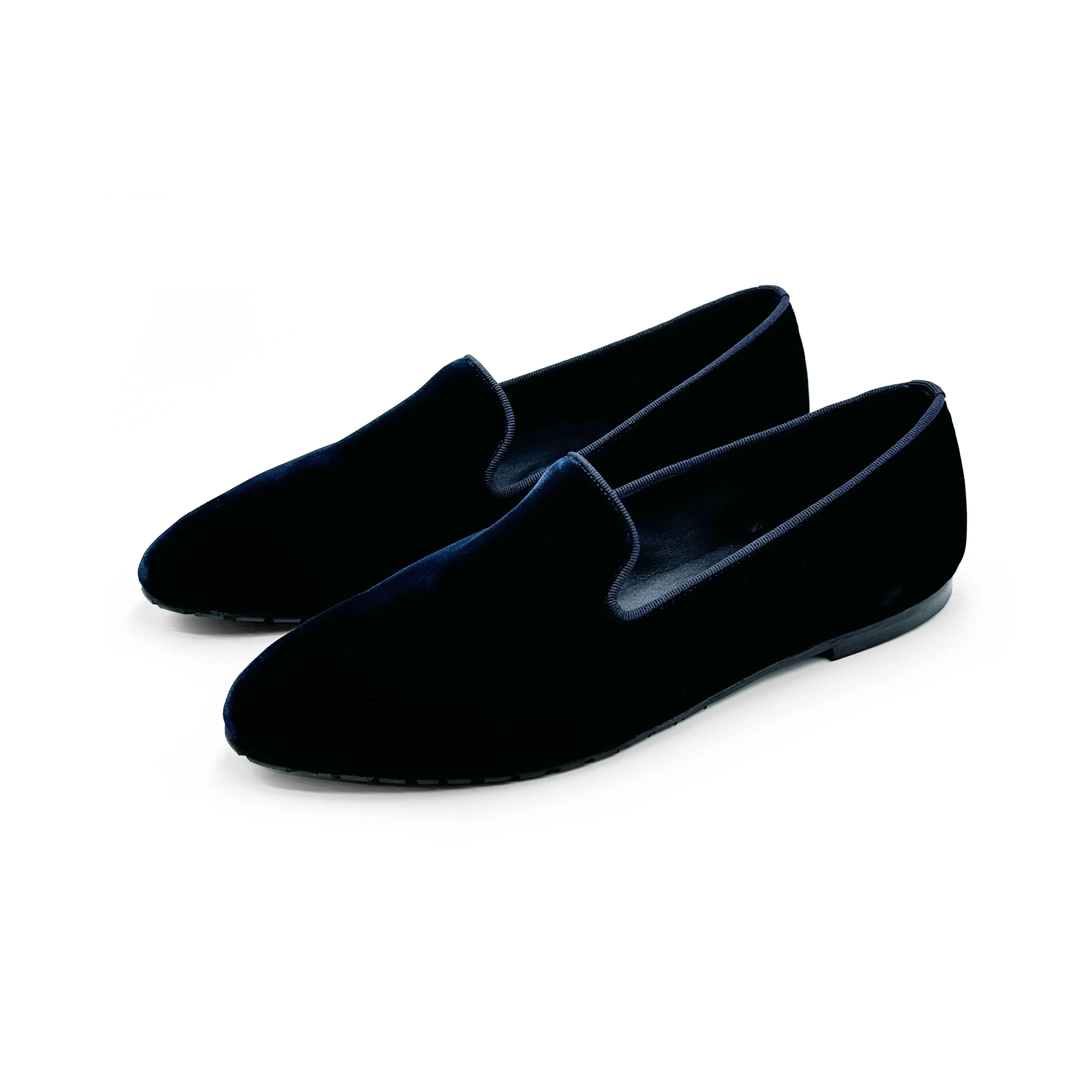 Slippers da donna blu in velluto - Image 3