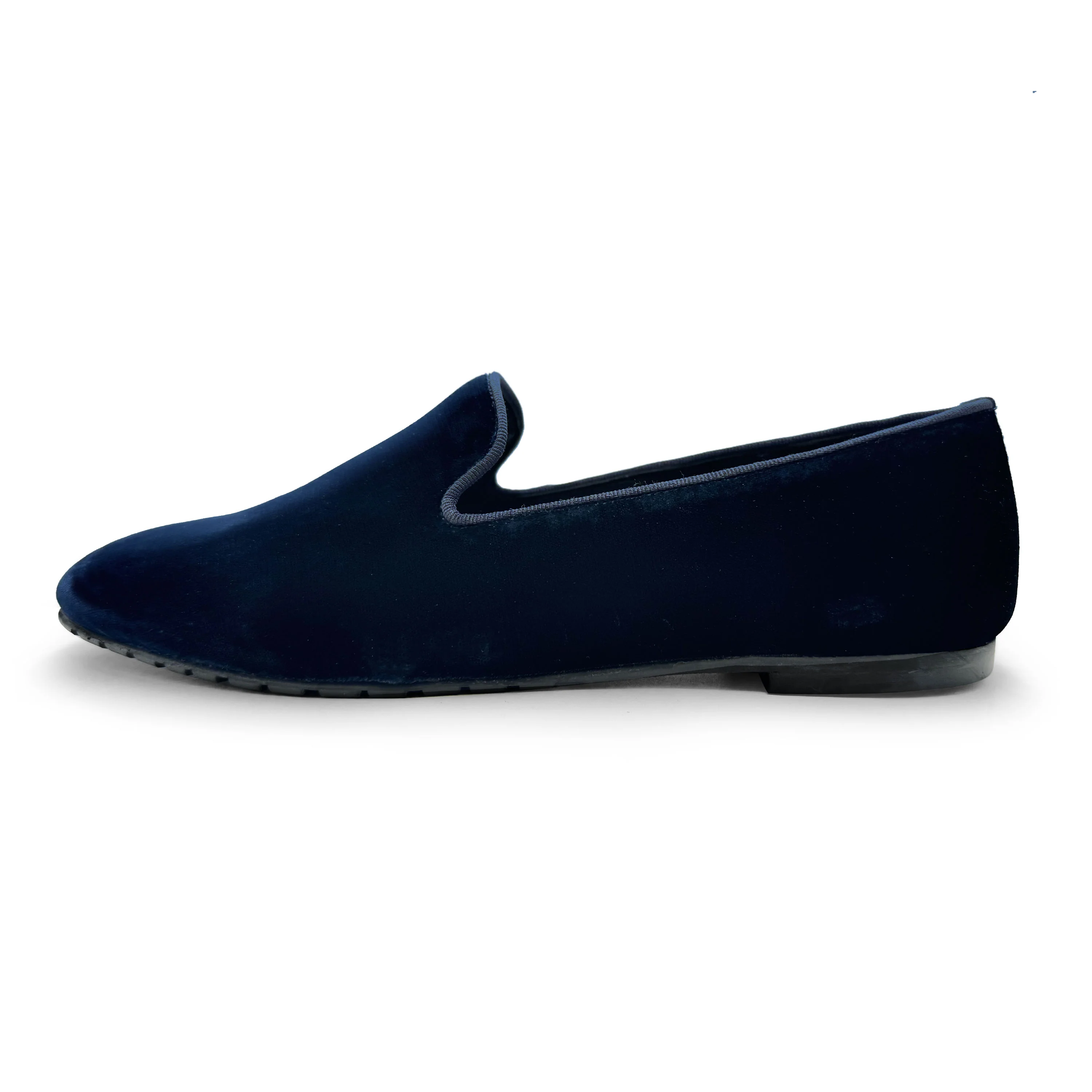 Slippers da donna blu in velluto - Image 4