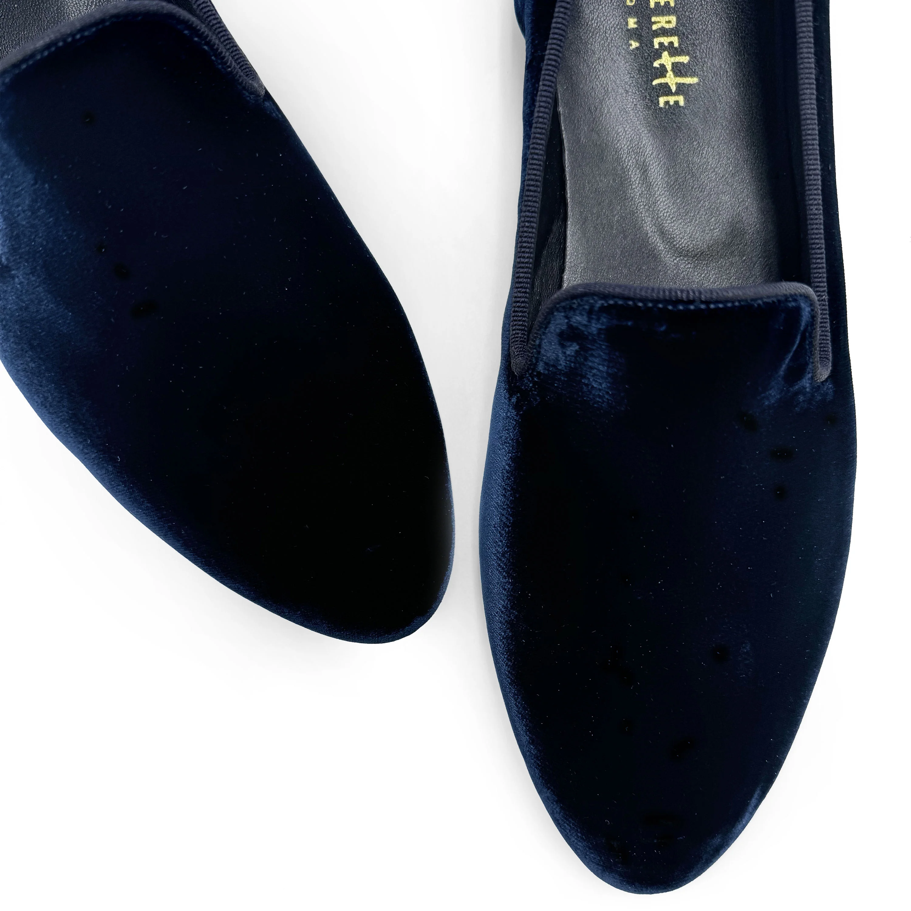 Slippers da donna blu in velluto - Image 5