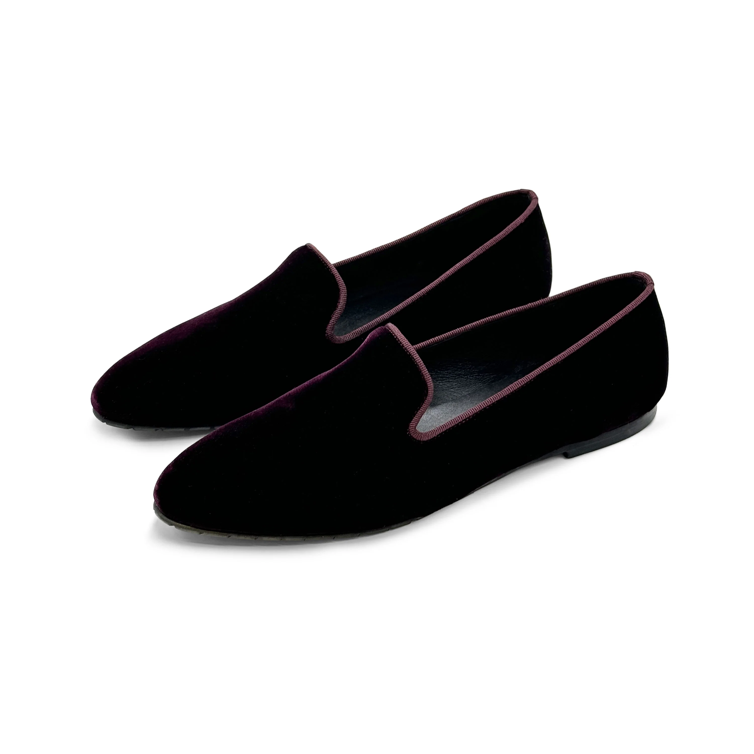 Slippers da donna bordeaux in velluto - Image 2