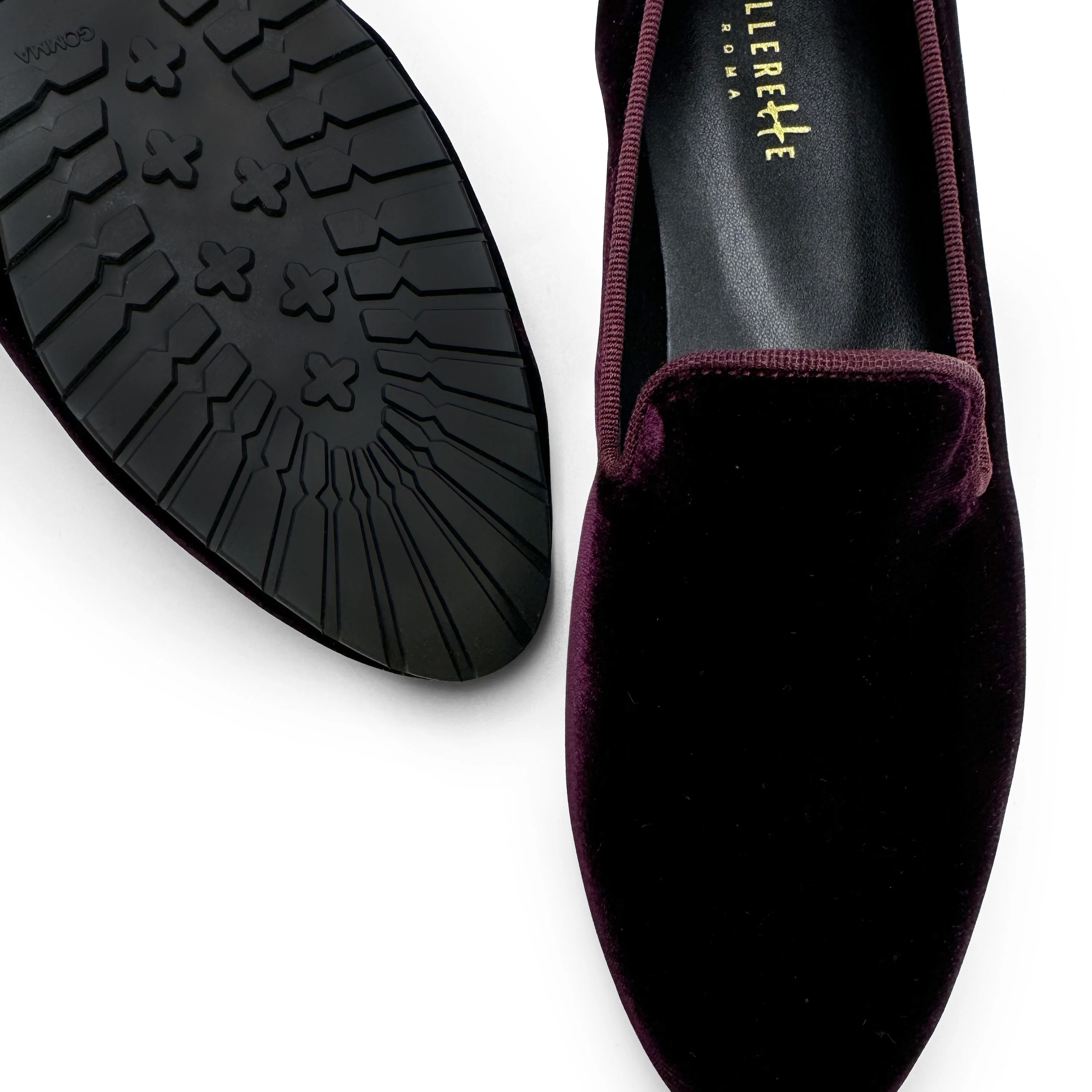 Slippers da donna bordeaux in velluto - Image 5