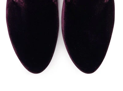 Slippers da donna bordeaux in velluto - Image 6