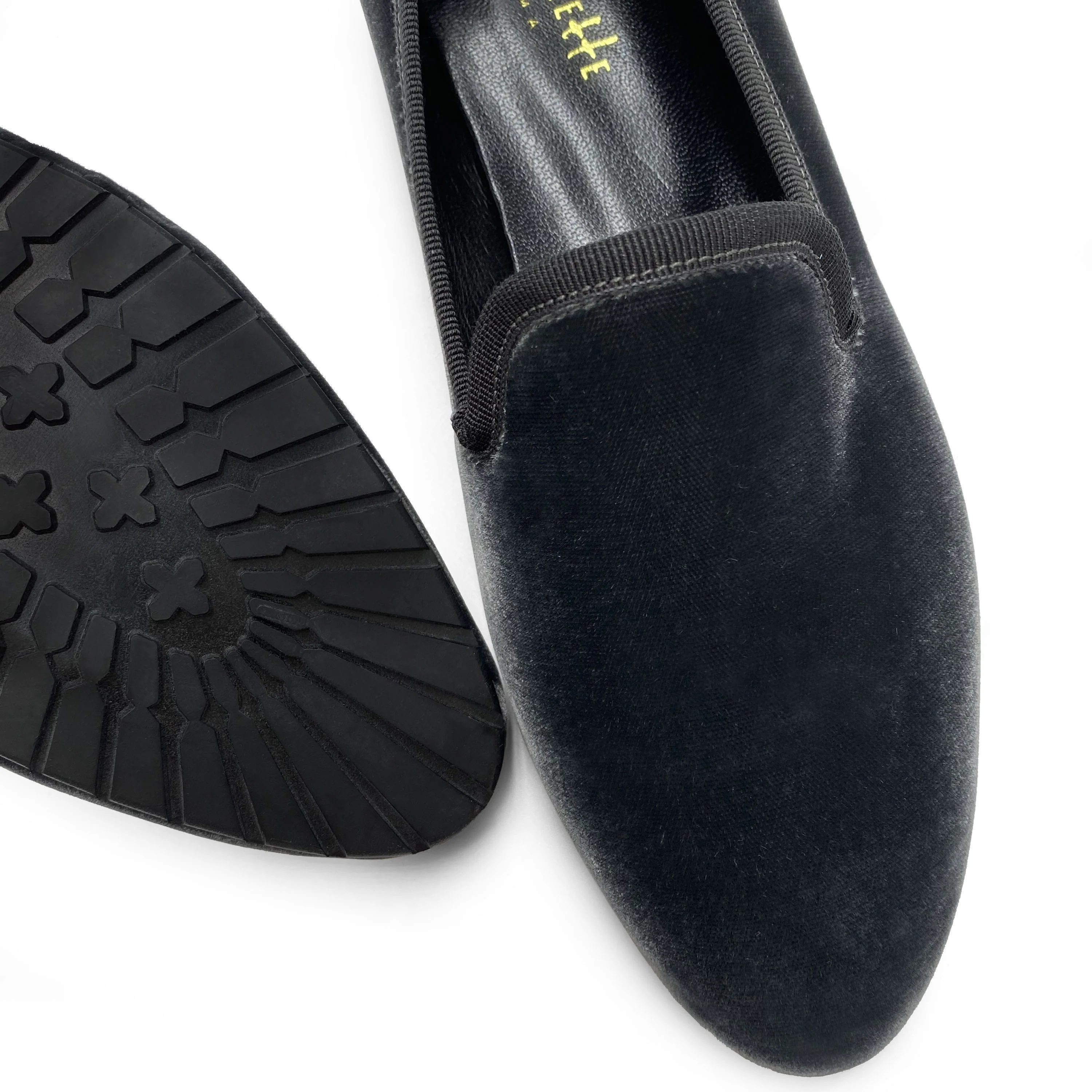 Slippers da donna in velluto grigio - Image 4
